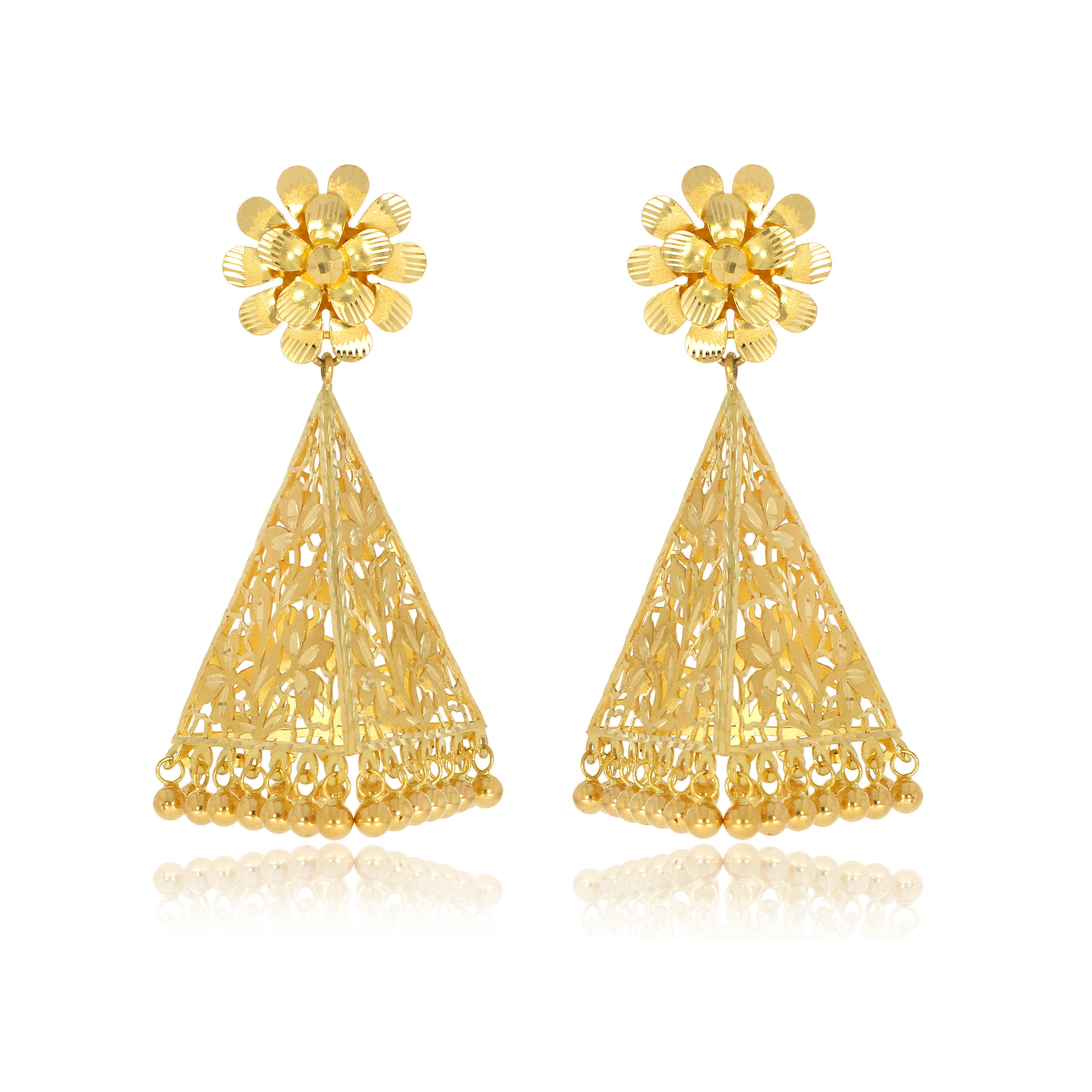 SONA AABI JEWELS 22CT  BIS HALLMARK GOLD EARRINGS FOR  WOMEN