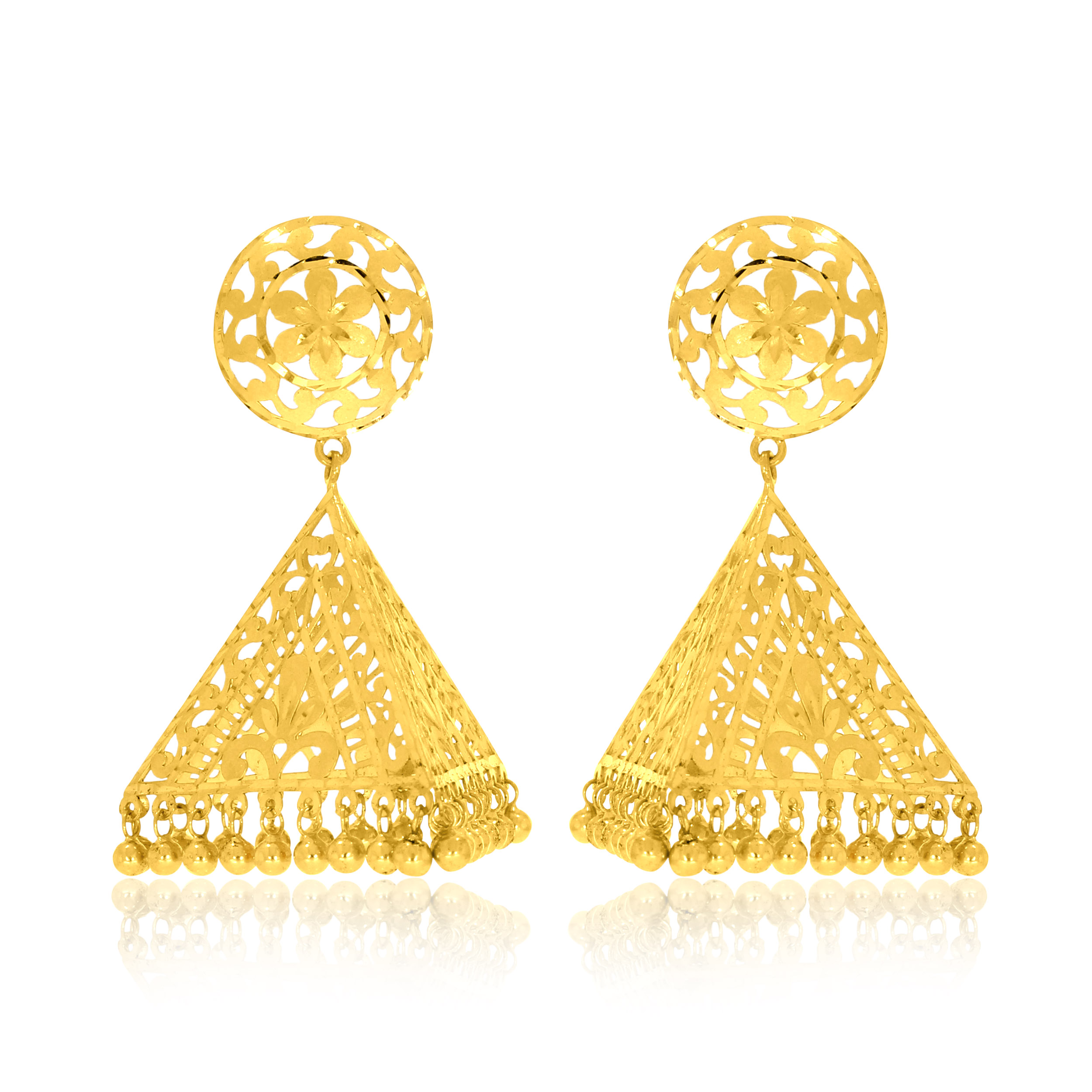 JIV AABI JEWELS 22CT  BIS HALLMARK GOLD JHUMKA FOR  WOMEN