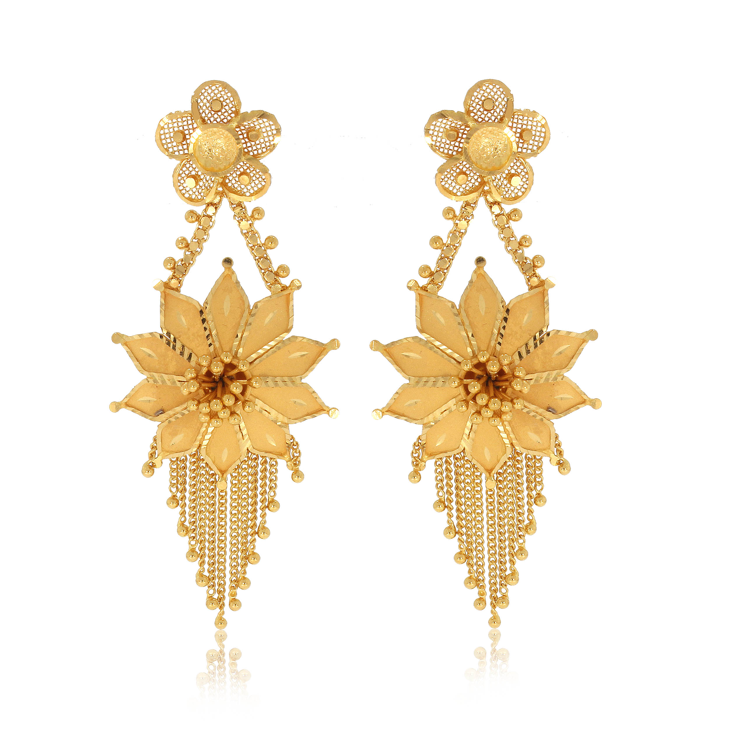 MAYA AABI JEWELS 22CT  BIS HALLMARK GOLD EARRINGS FOR  WOMEN