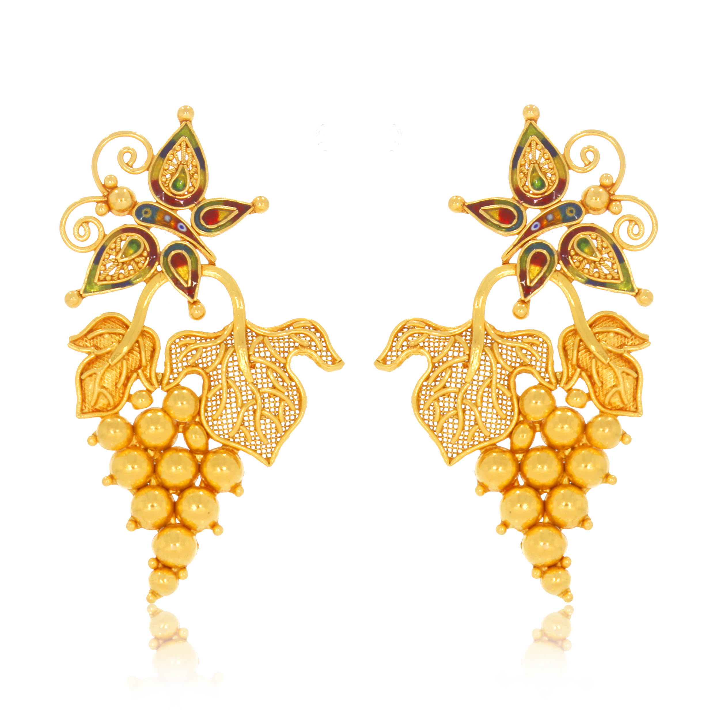 OM AABI JEWELS 22CT  BIS HALLMARK GOLD EARRINGS FOR  WOMEN