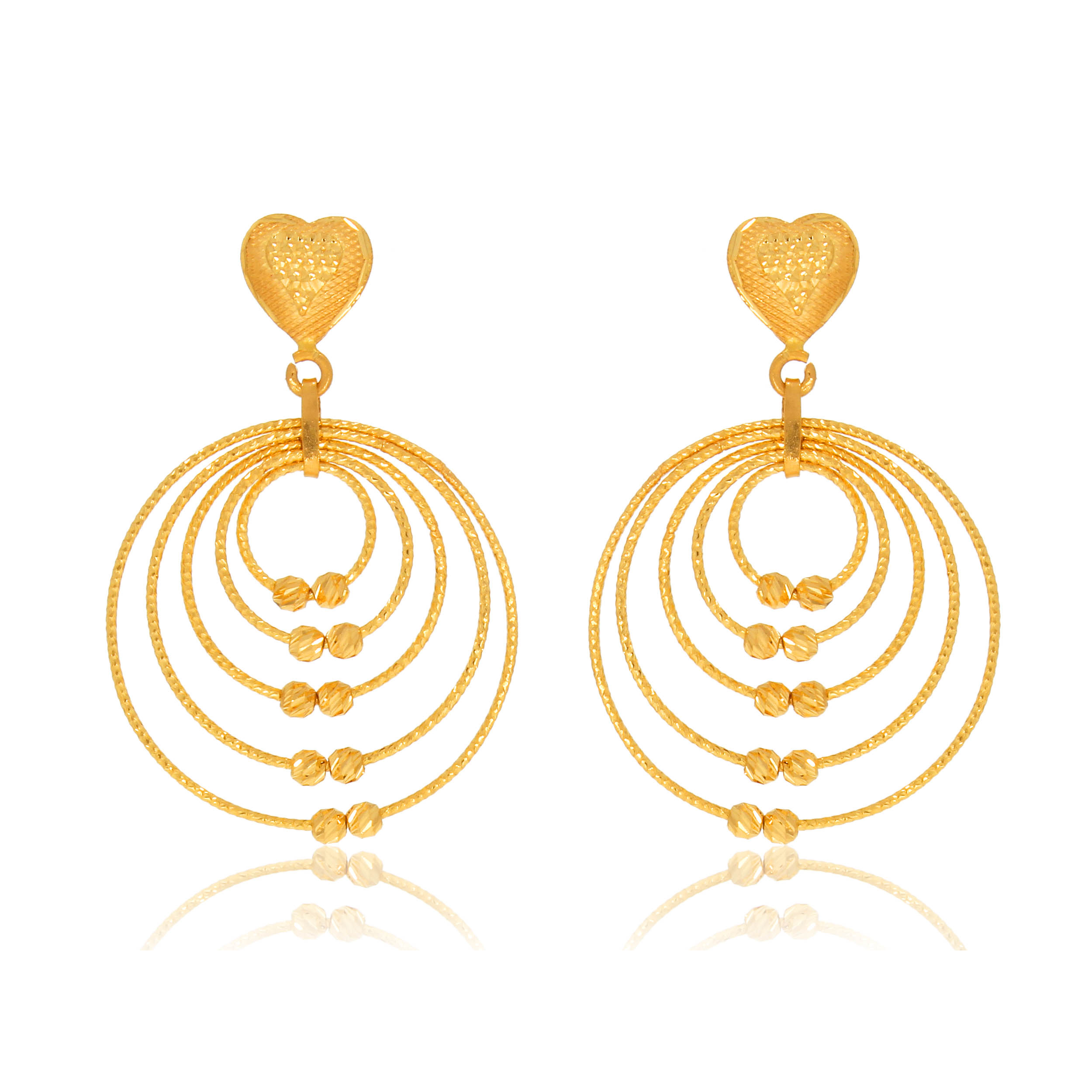 MAN  AABI JEWELS 22CT  BIS HALLMARK GOLD EARRINGS FOR  WOMEN