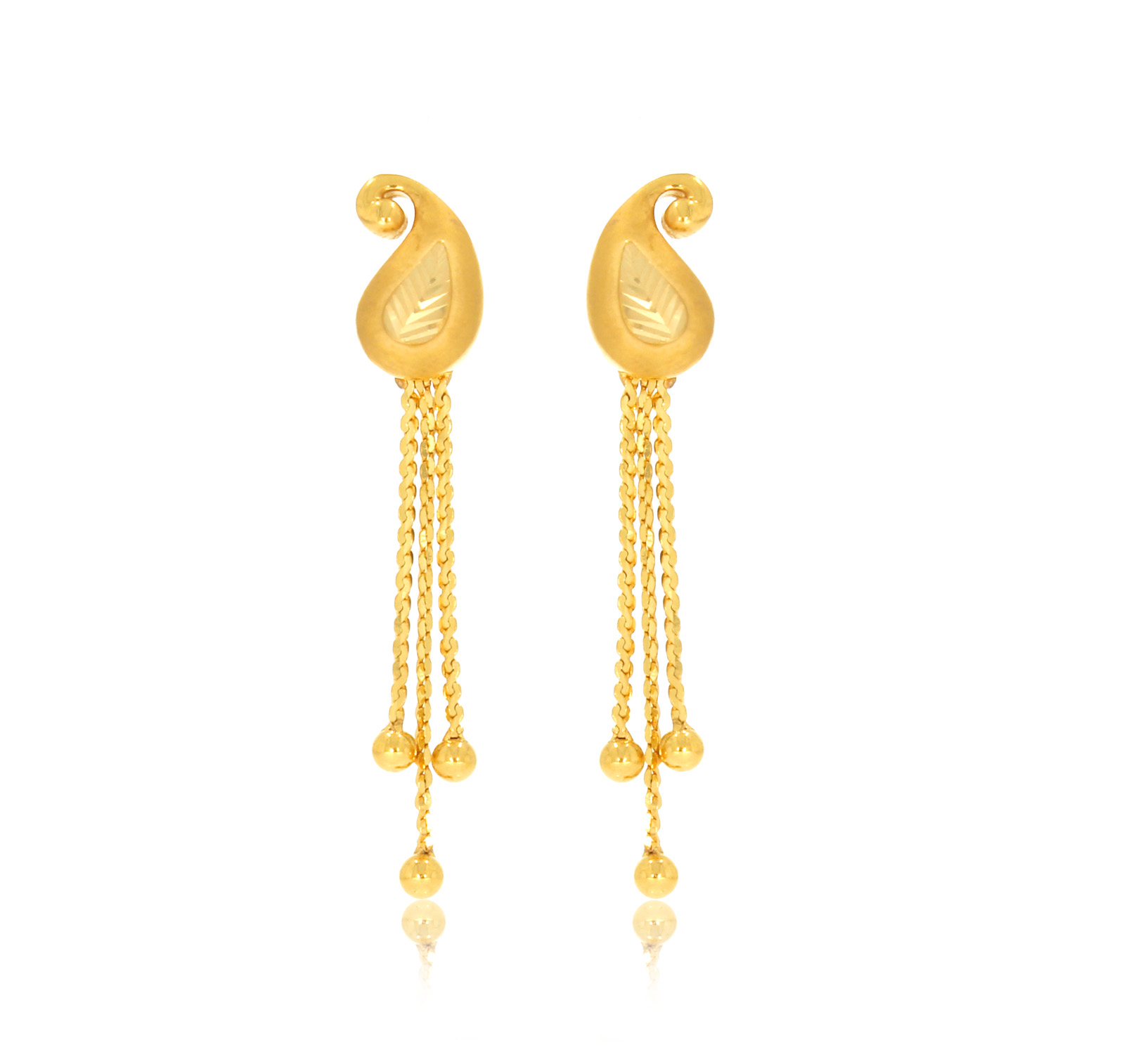 RUNI AABI JEWELS 22CT  BIS HALLMARK GOLD EARRINGS FOR  WOMEN