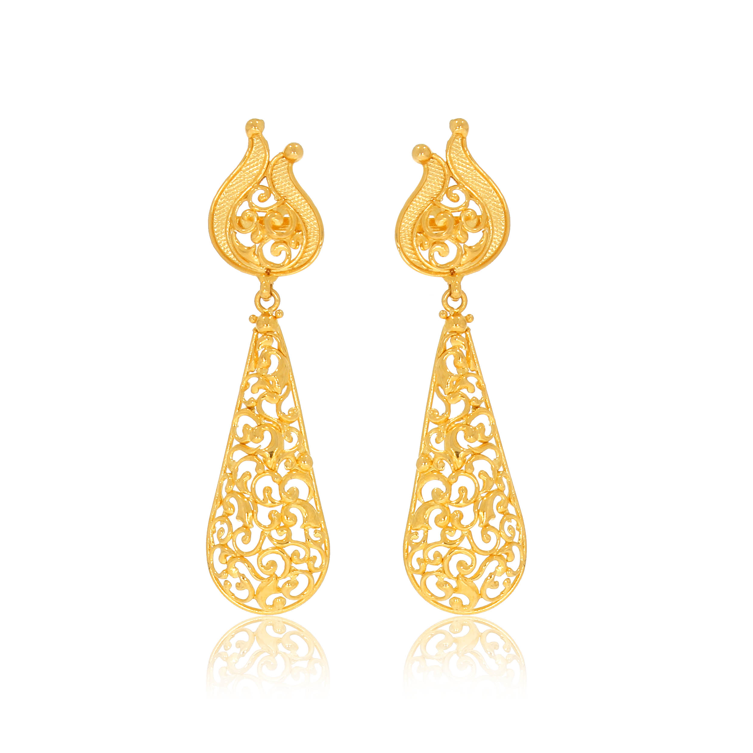 SILPA AABI JEWELS 22CT  BIS HALLMARK GOLD EARRINGS FOR  WOMEN