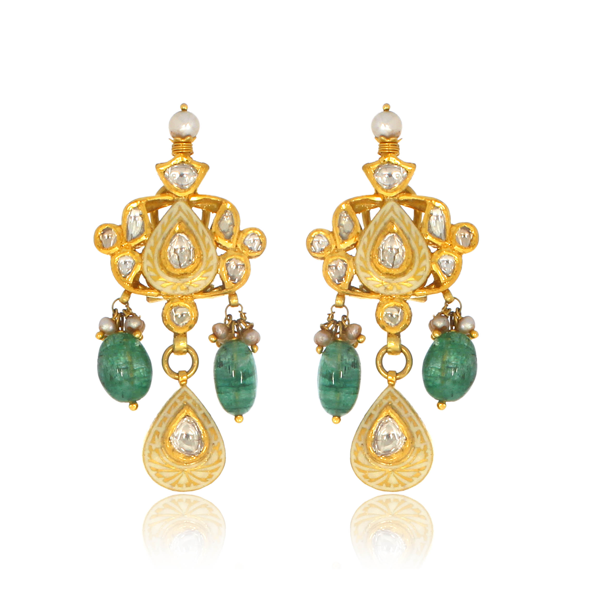RUCHIKA AABI JEWELS 22CT  BIS HALLMARK GOLD GEMSTONE EARRINGS FO