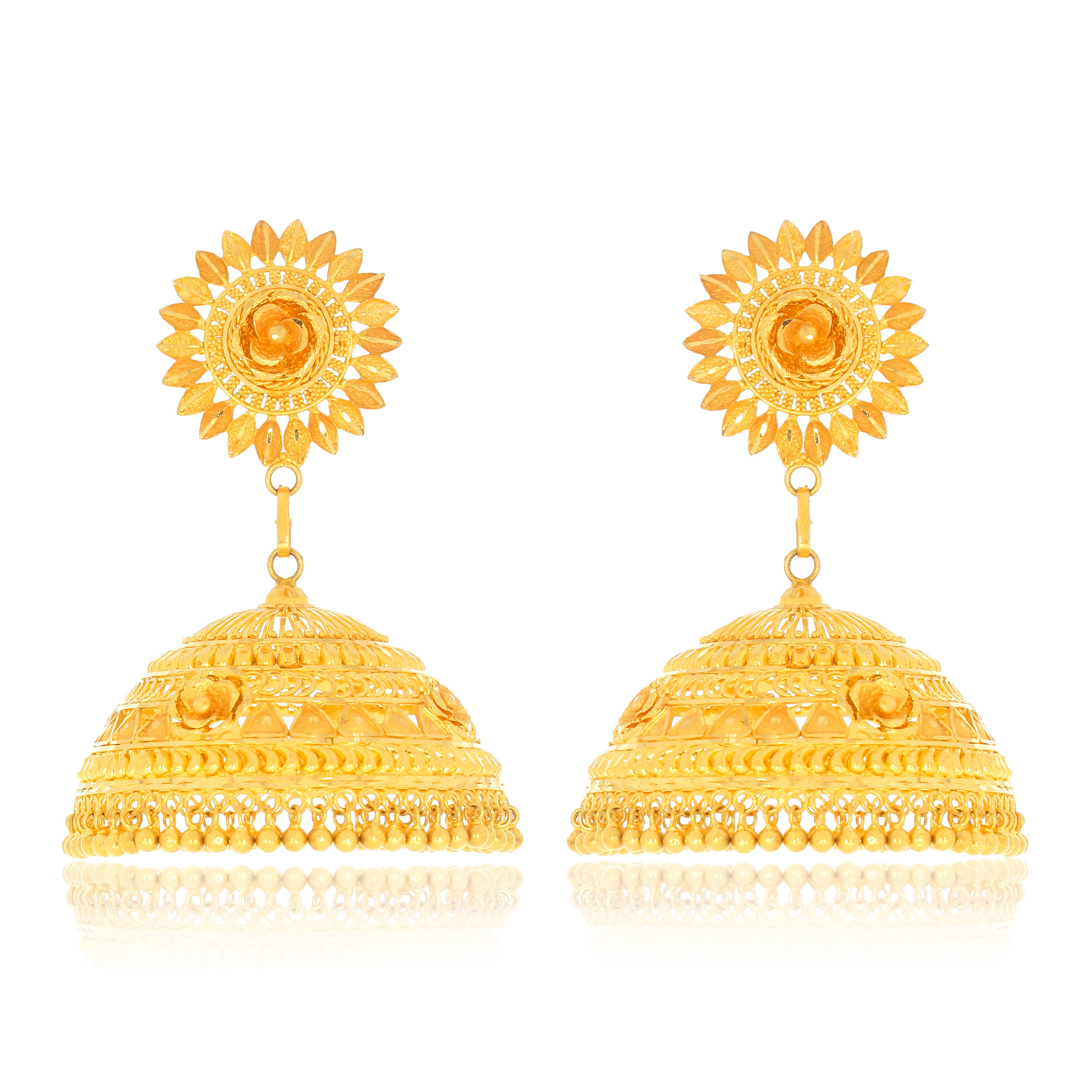 RANI AABI JEWELS 22CT  BIS HALLMARK GOLD JHUMKA FOR  WOMEN