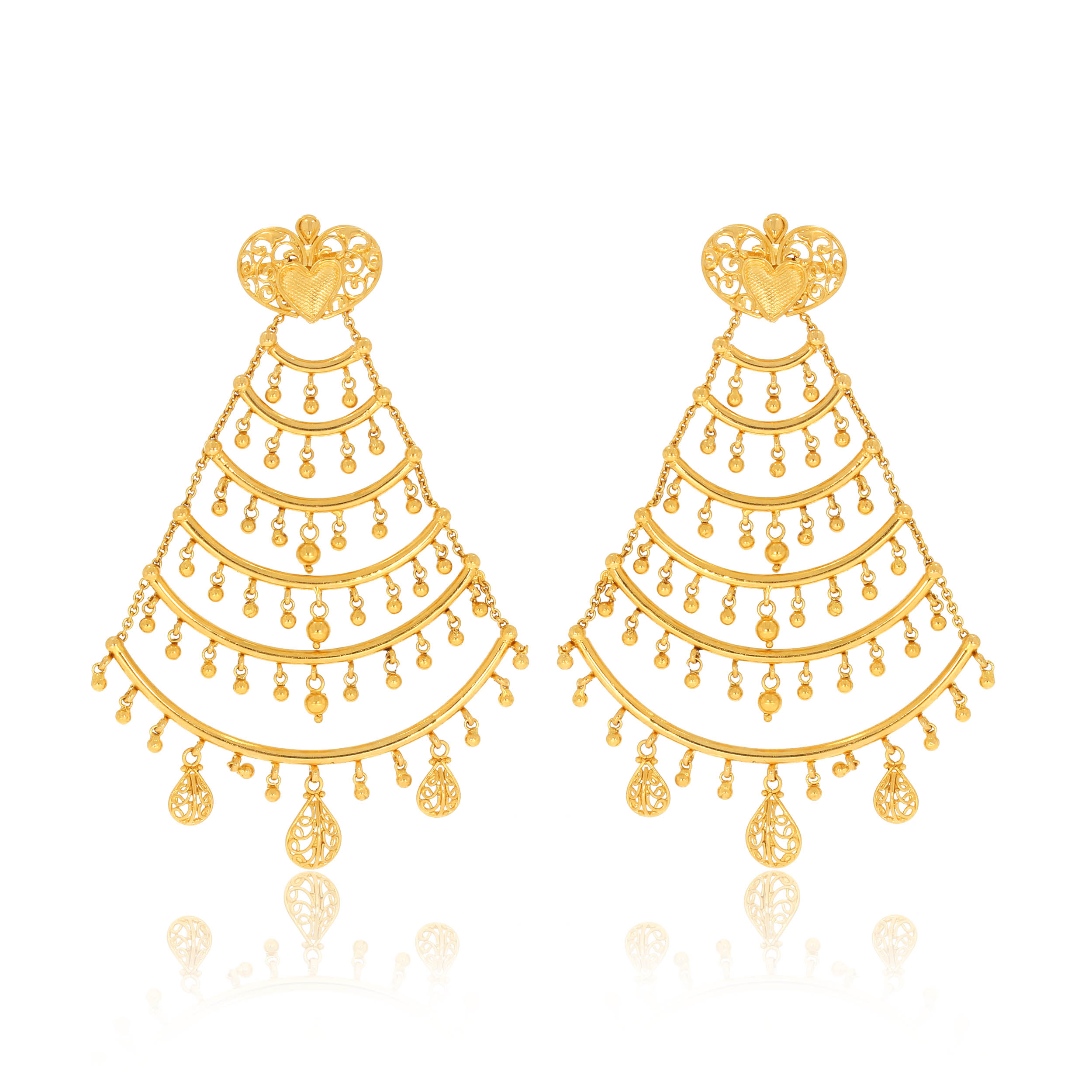 SUR AABI JEWELS 22CT  BIS HALLMARK GOLD EARRINGS FOR  WOMEN