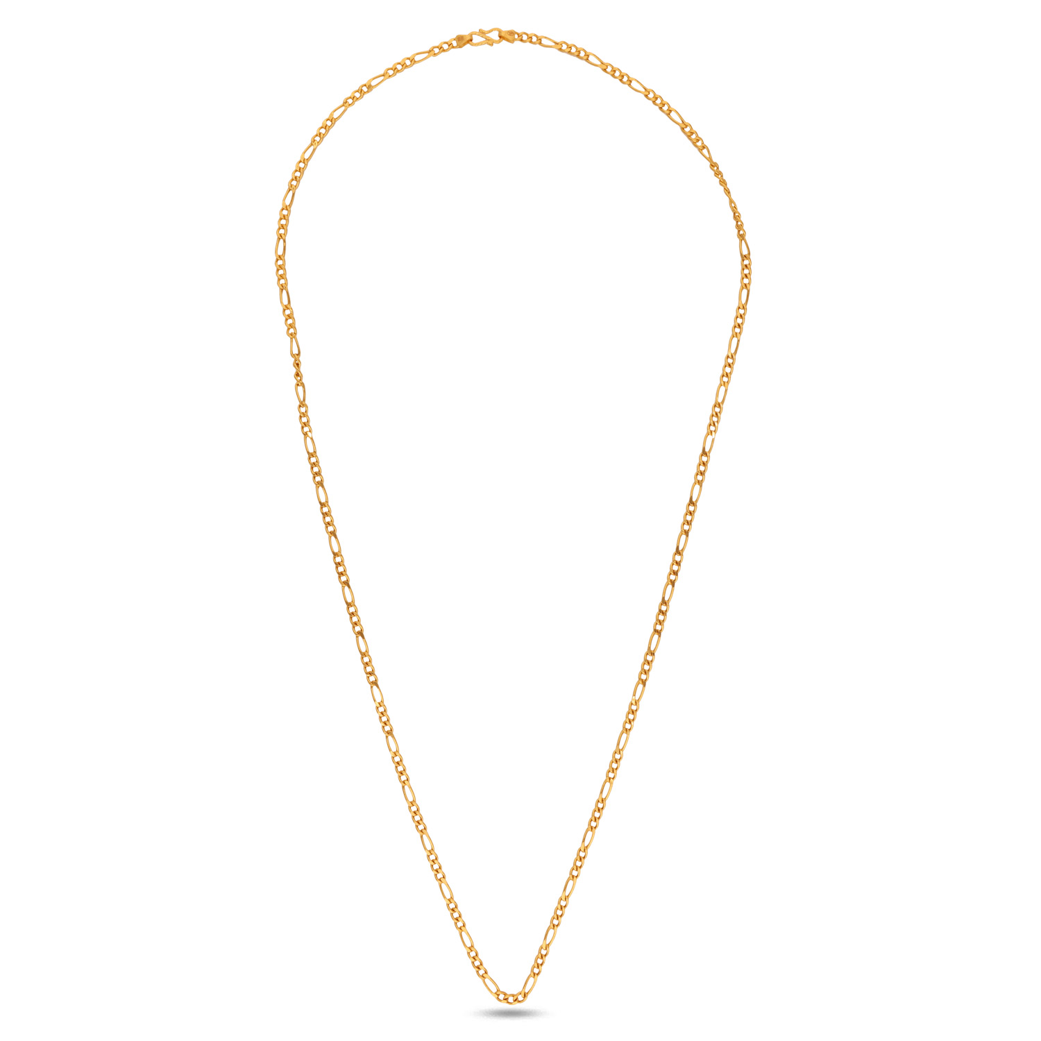 Figaro chain aabi jewels 22 karat bis hallmark gold chain for ma