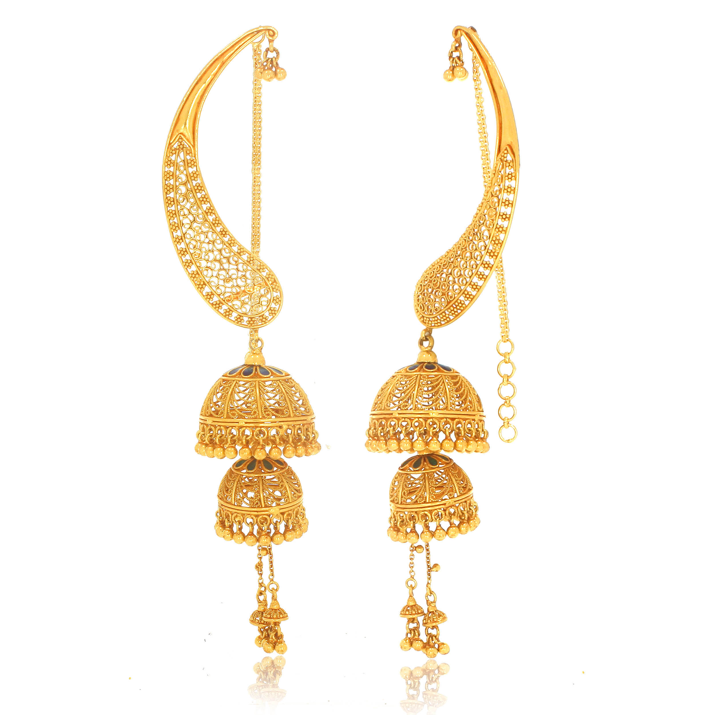 BOHRA AABI JEWELS 22CT  BIS HALLMARK GOLD JHUMKA FOR  WOMEN