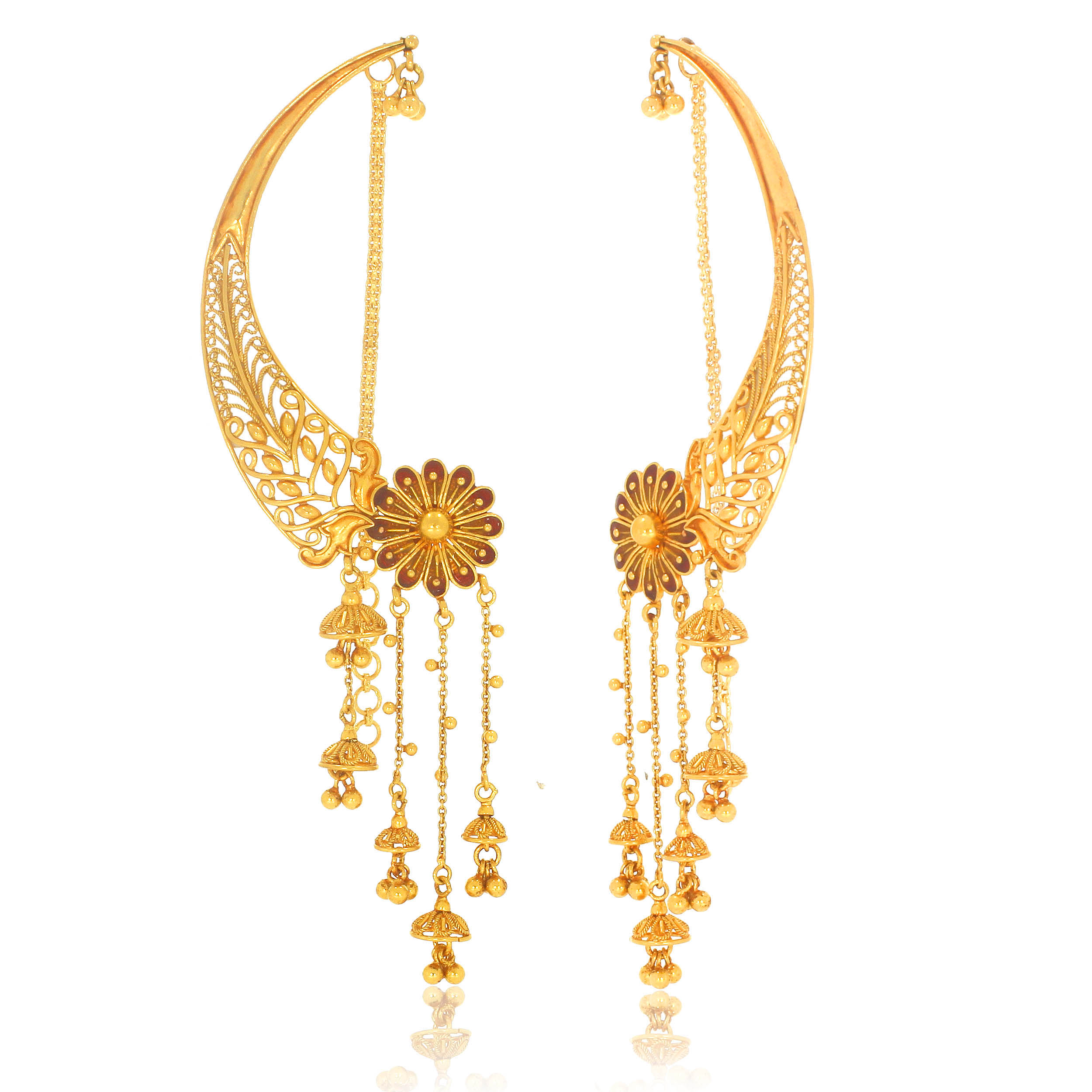 JONI  AABI JEWELS 22CT  BIS HALLMARK GOLD JHUMKA FOR  WOMEN