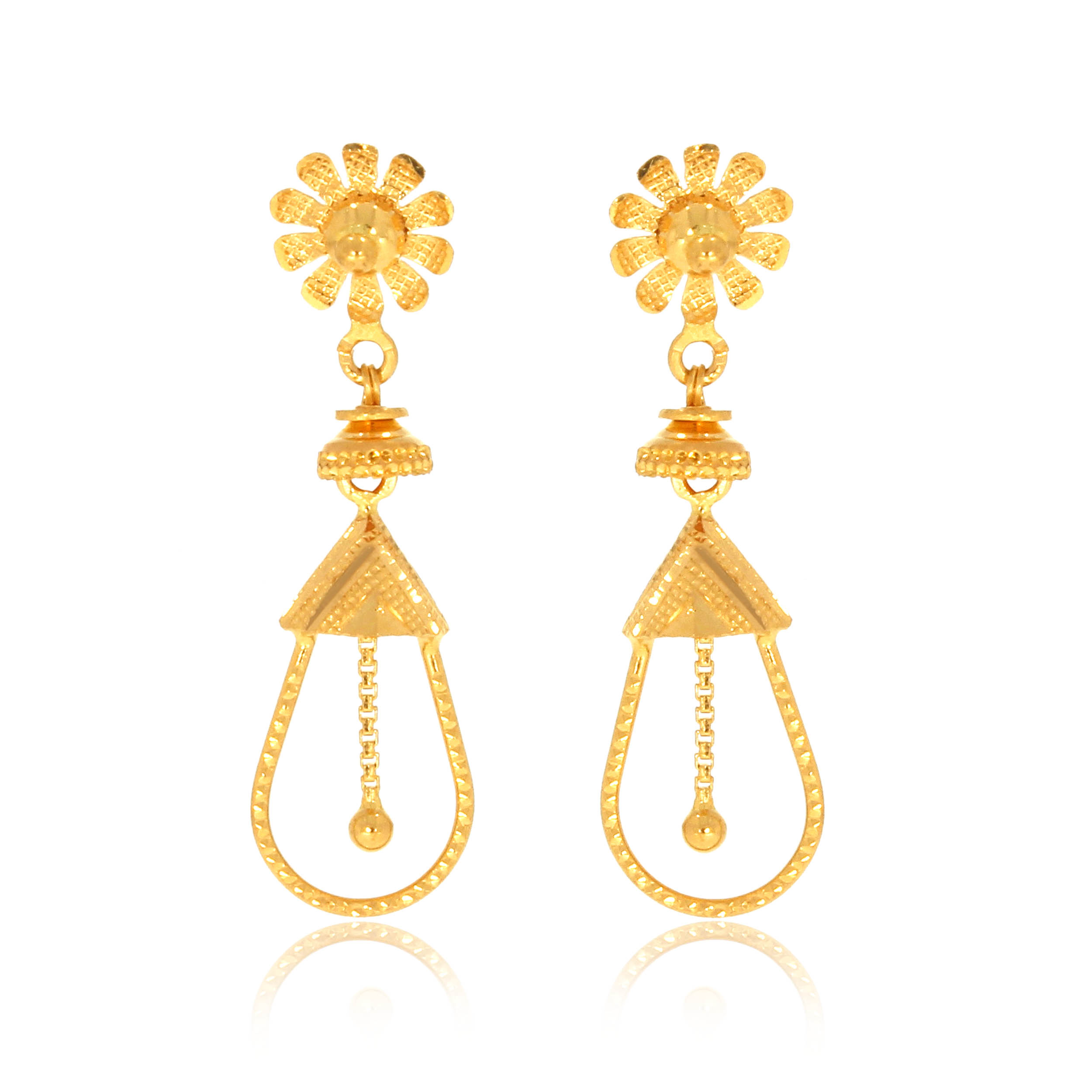 NEHA AABI JEWELS 22CT  BIS HALLMARK GOLD EARRINGS FOR  WOMEN