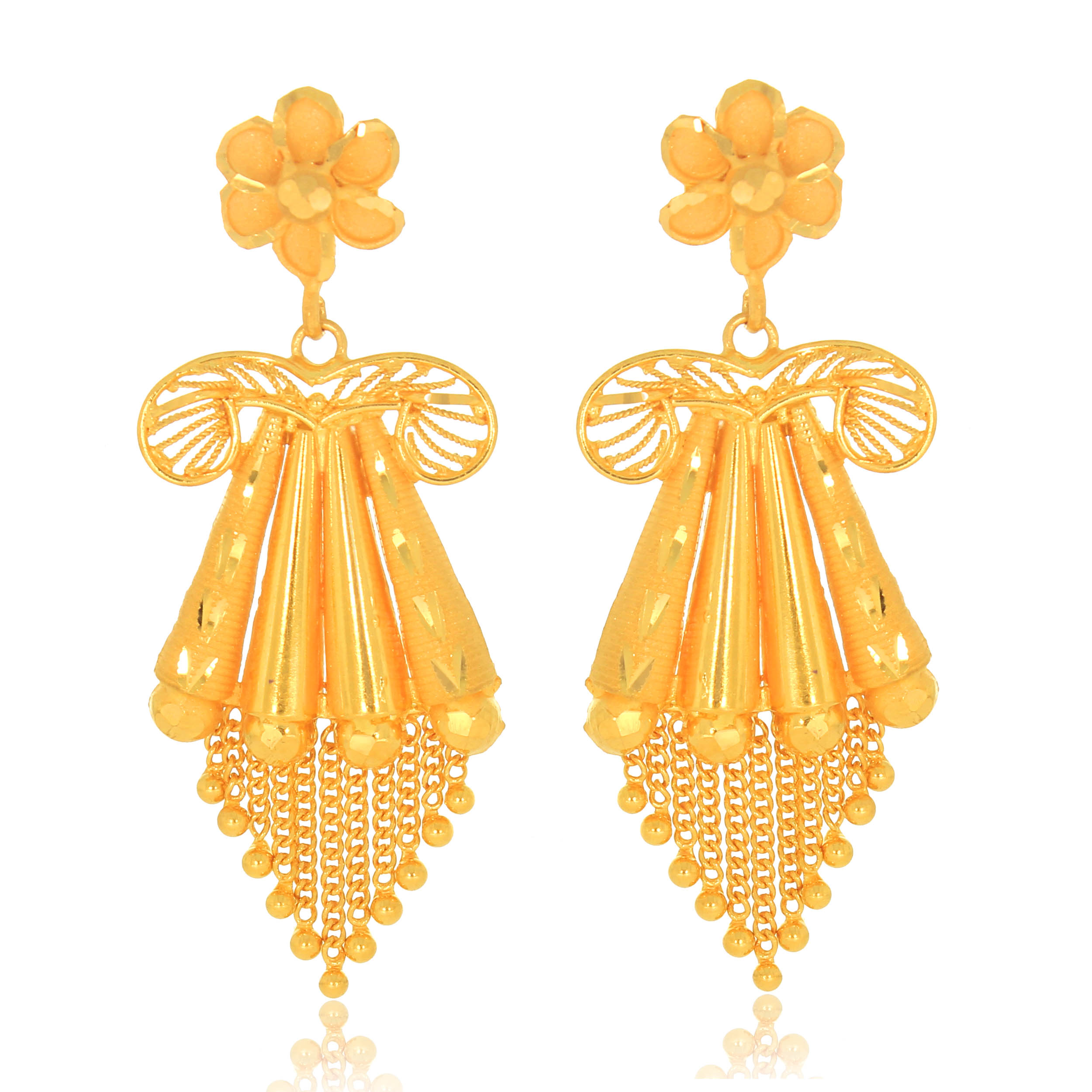 ANI AABI JEWELS 22CT  BIS HALLMARK GOLD EARRINGS FOR  WOMEN