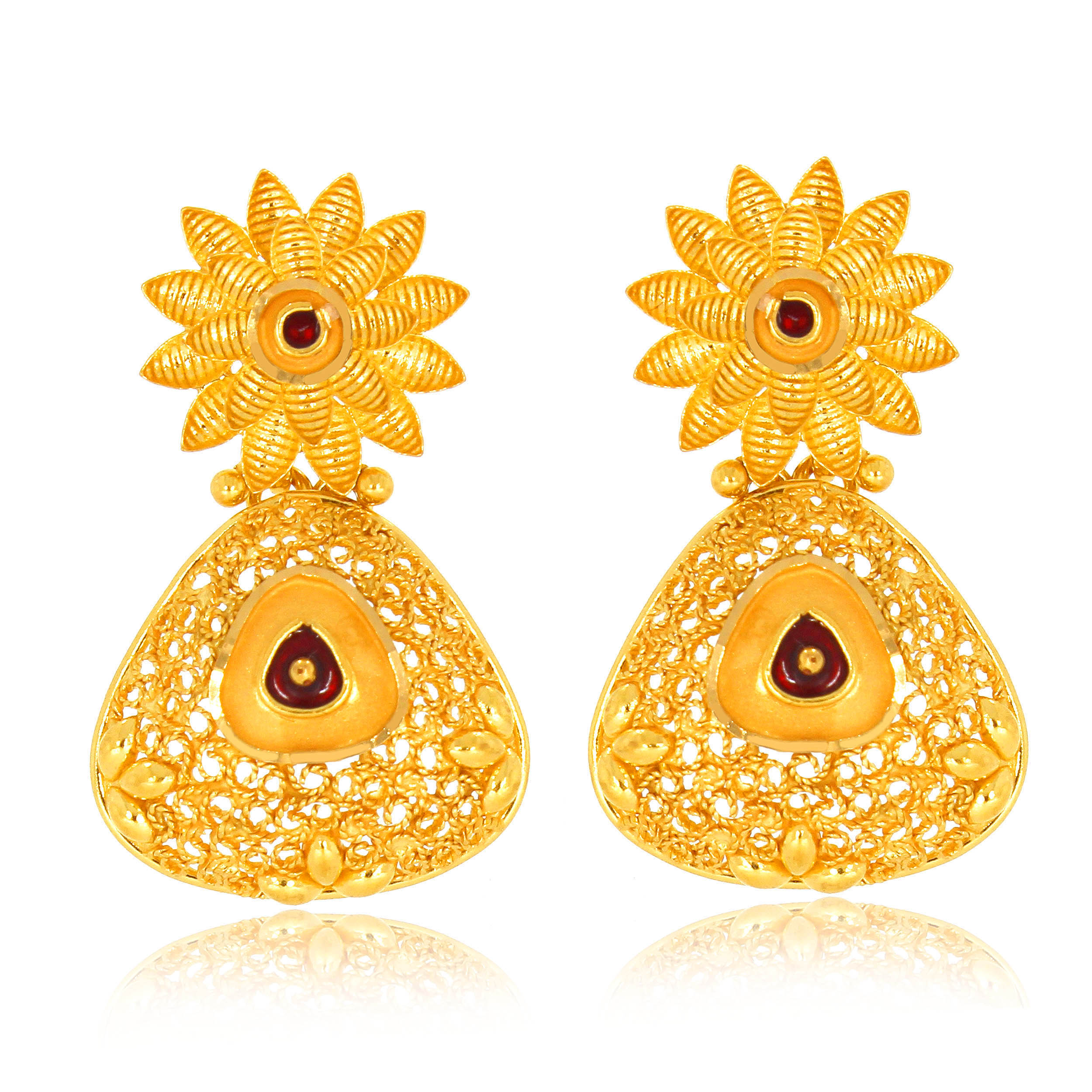 NIYA AABI JEWELS 22CT  BIS HALLMARK GOLD EARRINGS FOR  WOMEN