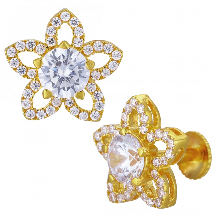 RATN AABI JEWELS 22KT  BIS HALLMARK GOLD  JEWELRY GEMSTONE HOOPS