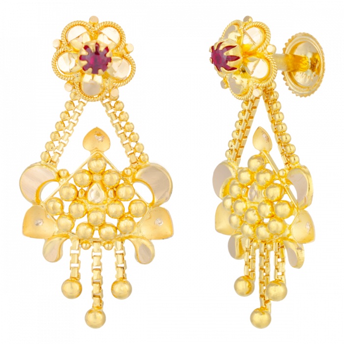 RILA AABI JEWELS 22KT  BIS HALLMARK GOLD JEWELRY EARRINGS FOR  W