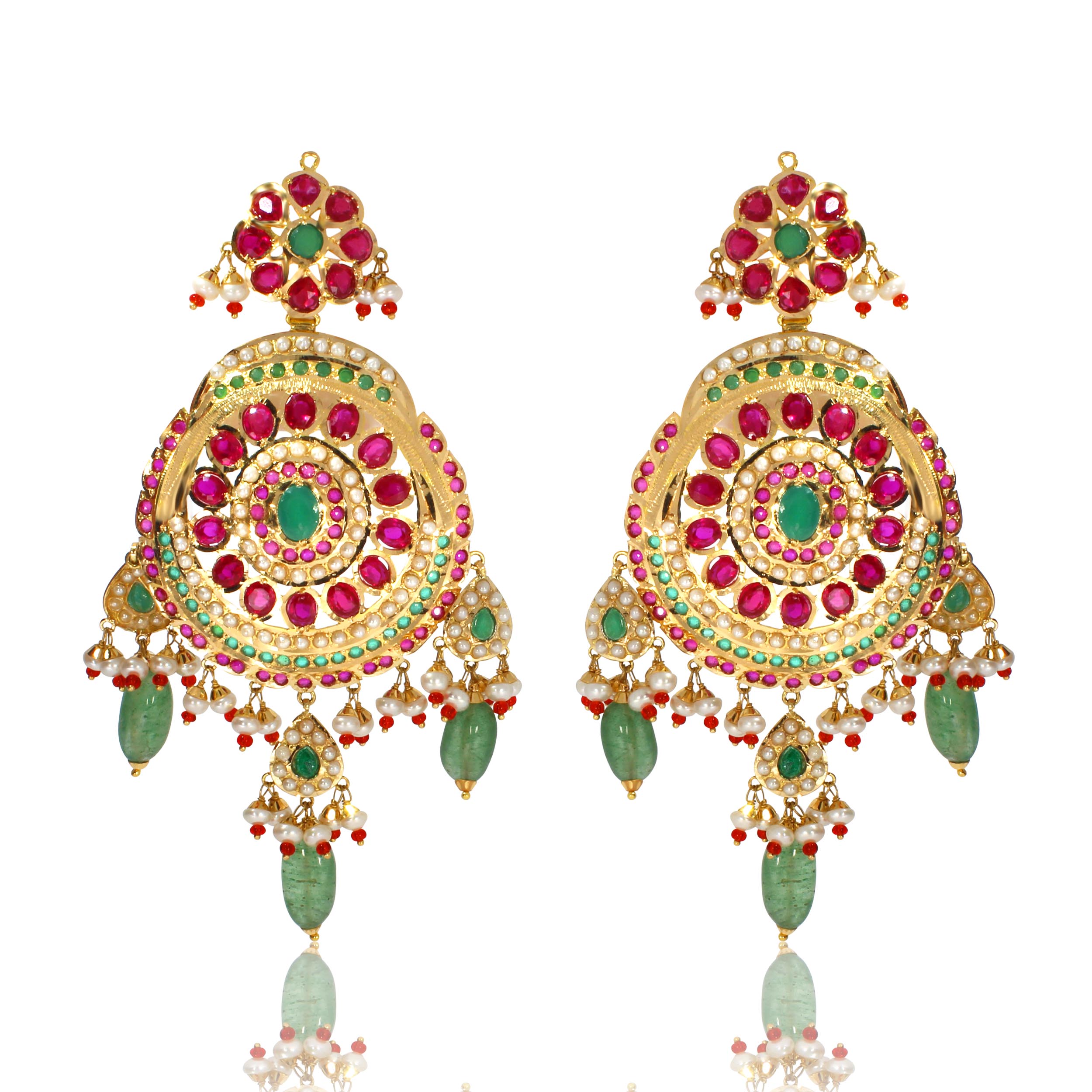 SKY AABI JEWELS 22CT  BIS HALLMARK GOLD  GEMSTONE EARRINGS FOR