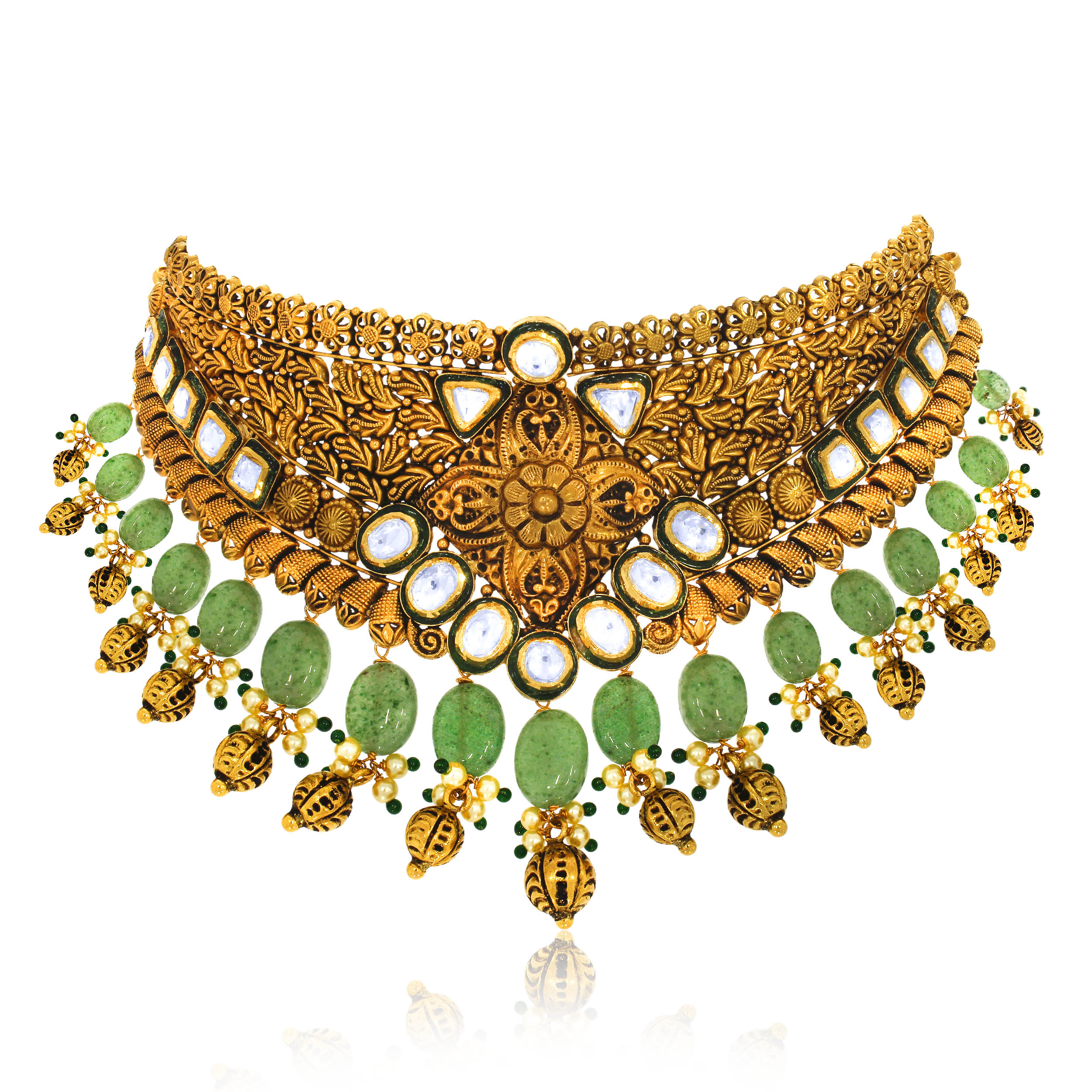 MARK  AABI JEWELS 22CT BIS HALLMARK GOLD GEMSTONE  NECKLACE FOR 