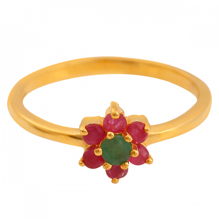 HIZA AABI JEWELS 22KT BIS HALLMARK GEMSTONE GOLD RING FOR WOMAN