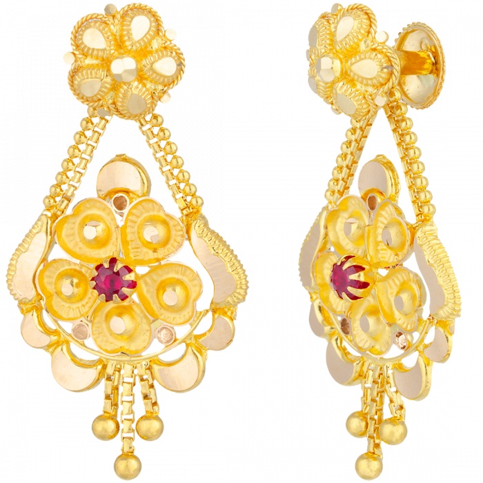 YEELA AABI JEWELS 22CT  BIS HALLMARK GOLD JEWELRY  EARRINGS FOR