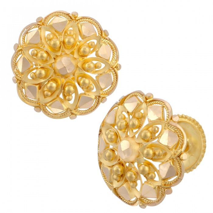ROHN AABI JEWELS 22KT  BIS HALLMARK GOLD EARRINGS FOR  WOMEN