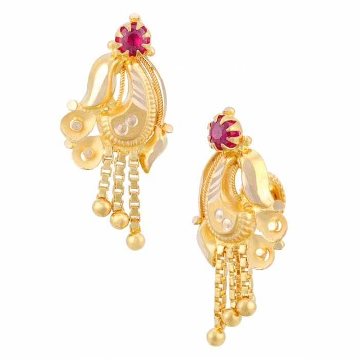 RISA  AABI JEWELS 22KT  BIS HALLMARK GOLD HOOPS FOR  WOMAN