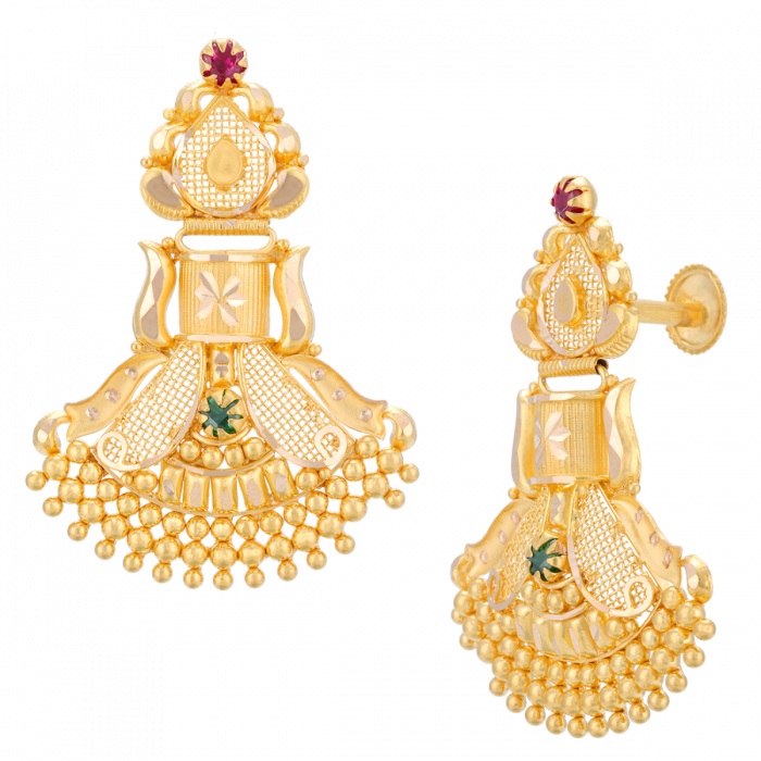 TIMSI AABI JEWELS 22KT  BIS HALLMARK GOLD JEWELRY EARRINGS FOR  