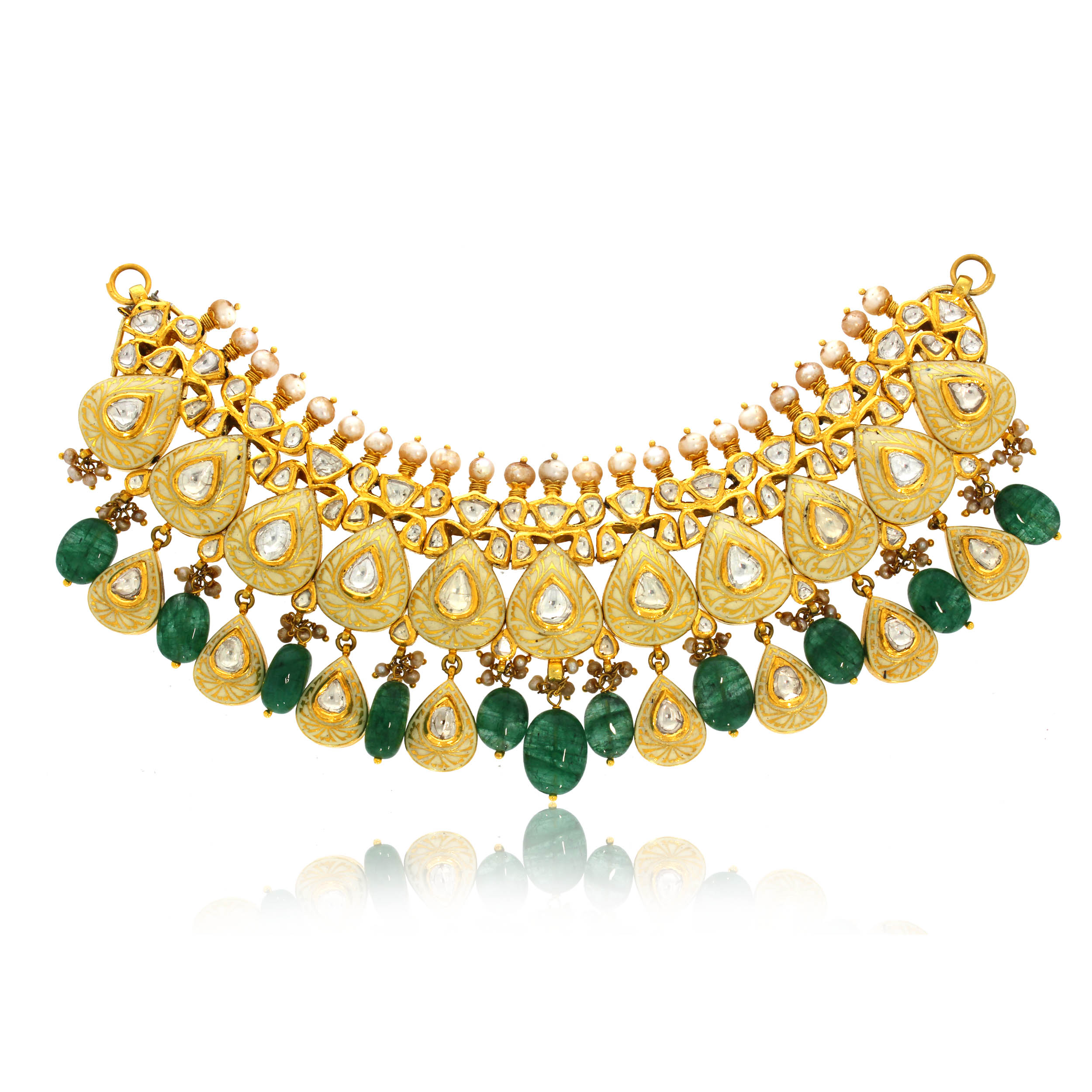 RATI AABI JEWELS 22CT BIS HALLMARK GOLD GEMSTONE  NECKLACE FOR W