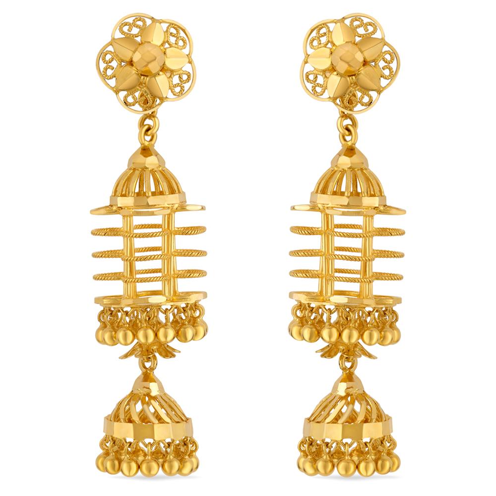 HADI  AABI JEWELS 22CT  BIS HALLMARK GOLD JEWELLRY  JHUMKI FOR