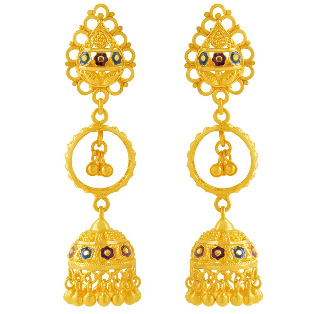 AVIN AABI JEWELS 22CT  BIS HALLMARK GOLD JHUMKA  FOR WOMEN