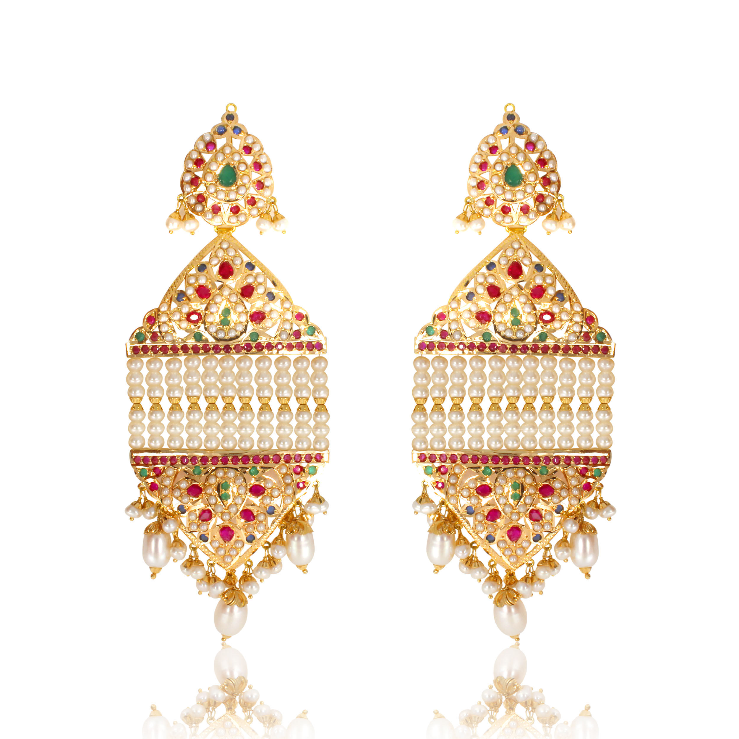 SIMA AABI JEWELS 22CT  BIS HALLMARK GOLD GEMSTONE  EARRINGS FOR 