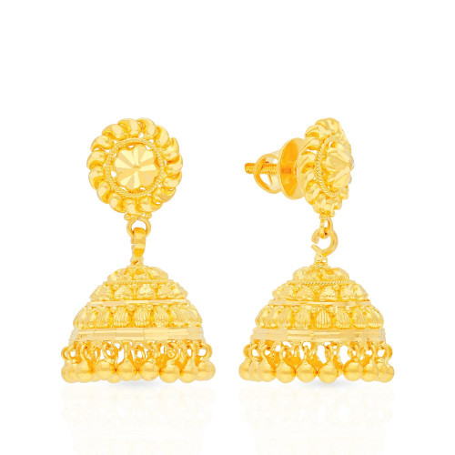 RIHANA   AABI JEWELS 22CT  BIS HALLMARK GOLD JHUMKA FOR  WOMAN