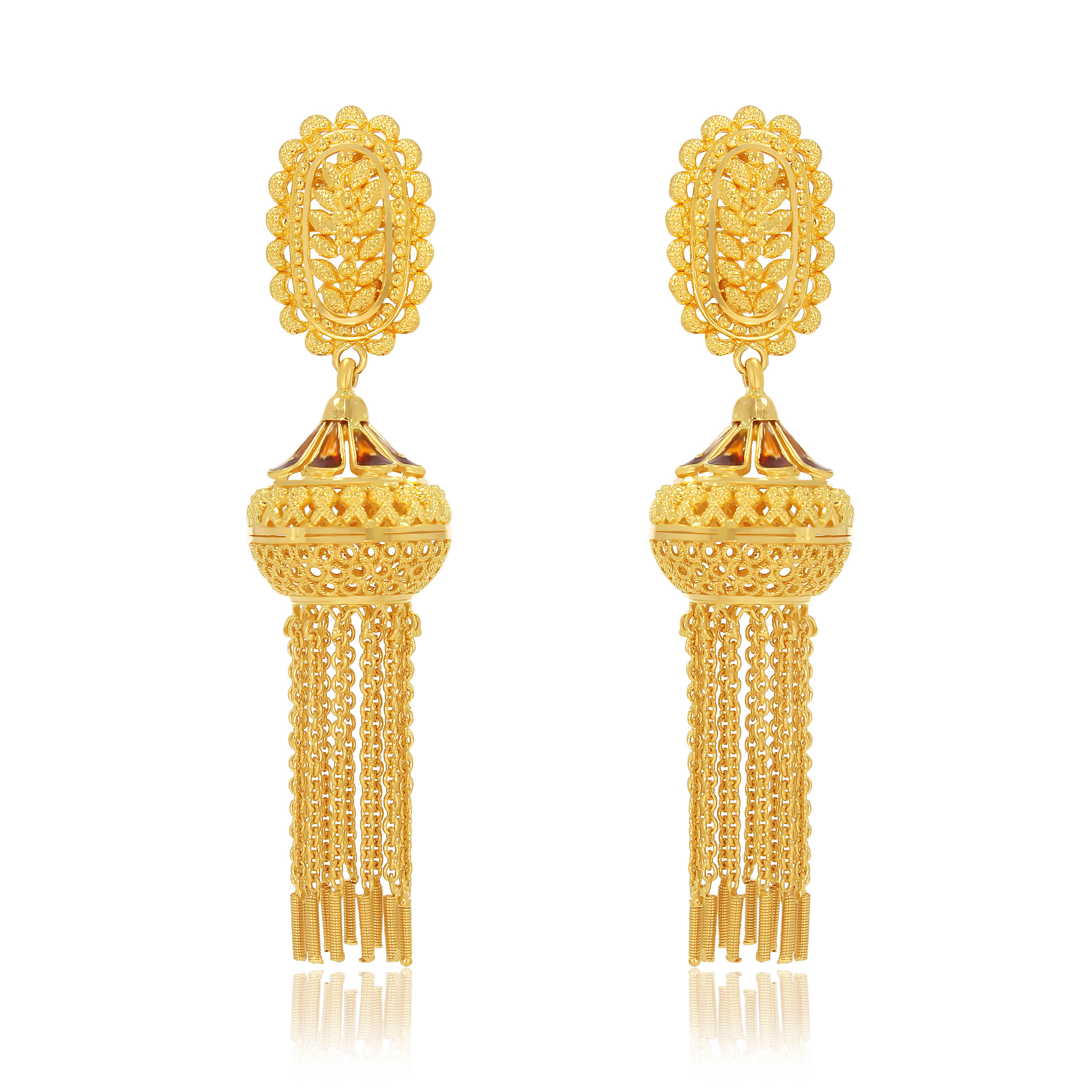 MANI AABI JEWELS 22CT  BIS HALLMARK GOLD EARRINGS FOR  WOMEN