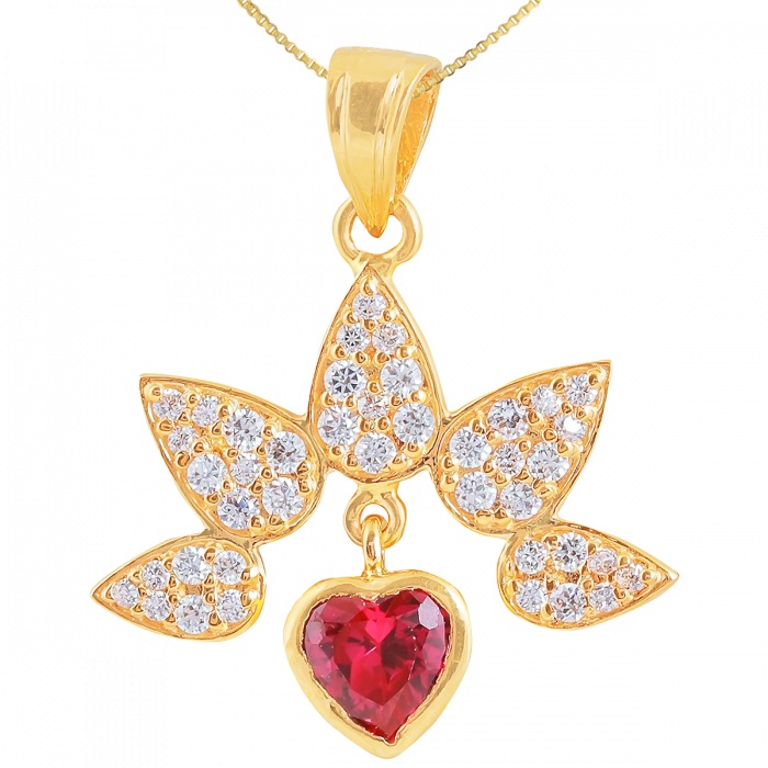 RED HEART AABI JEWELS 22KT  BIS HALLMARK GOLD JEWELLRY NEW DESIG