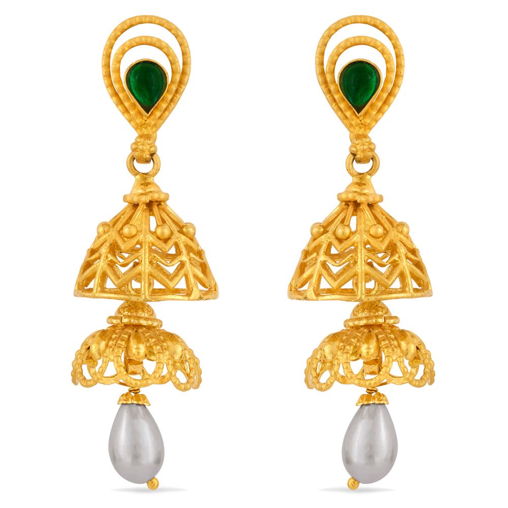 VEDI  AABI JEWELS 22CT  BIS HALLMARK GOLD JEWELLRY  JHUMKA FOR  