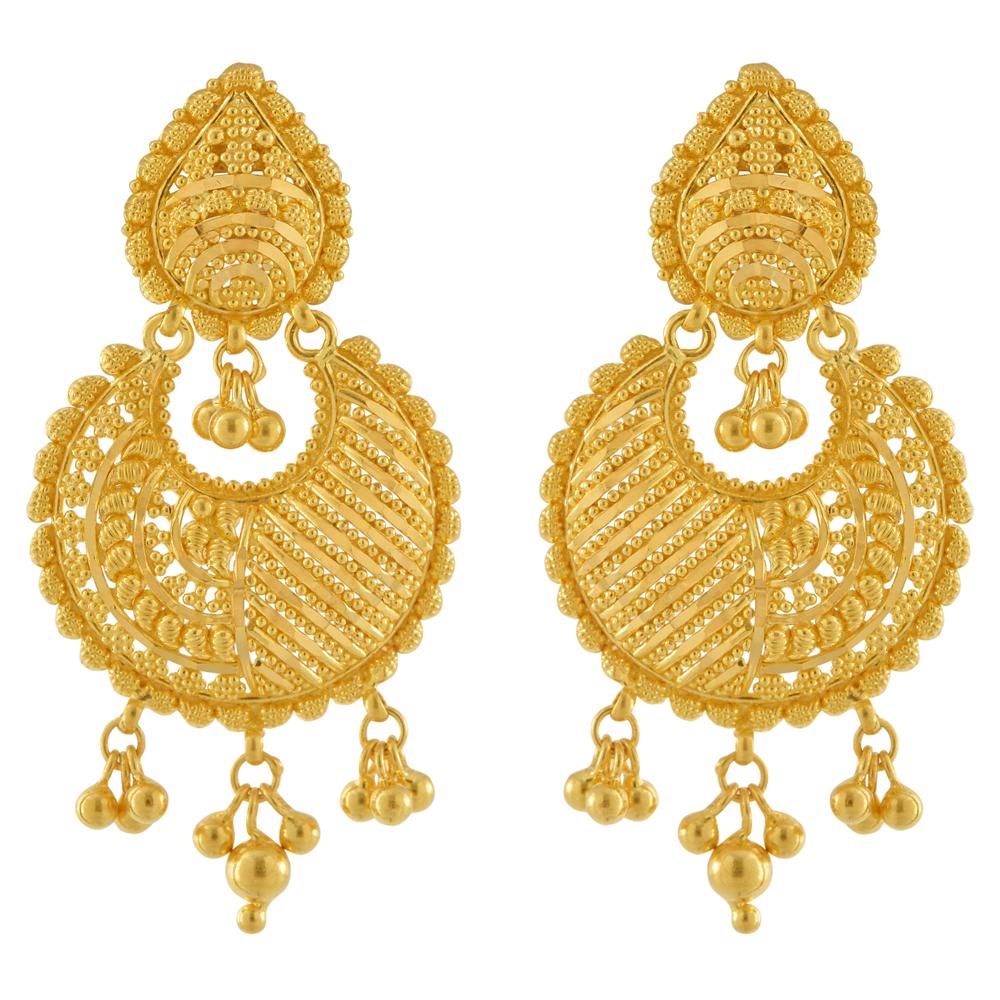 RIMI AABI JEWELS 22CT  BIS HALLMARK GOLD  BIG SIZE EARRINGS FOR 