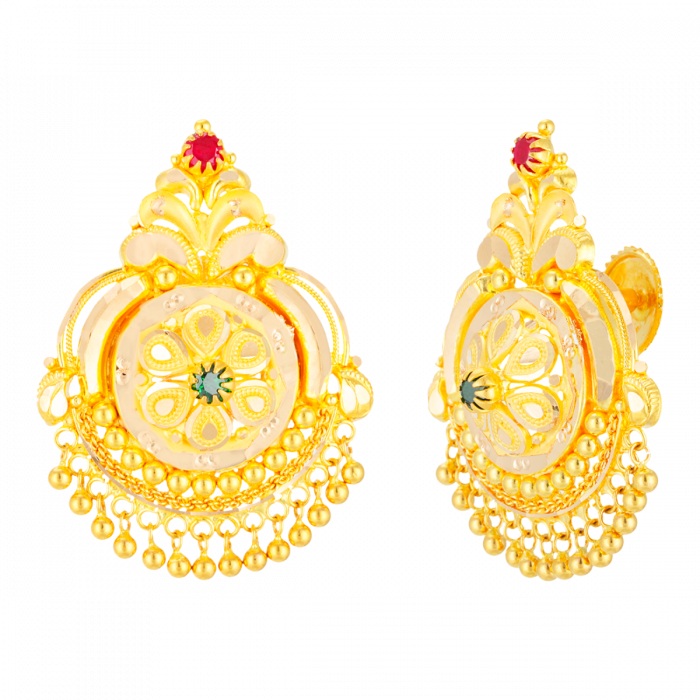 SILI AABI JEWELS 22KT  BIS HALLMARK GOLD JEWELRY EARRINGS FOR  W