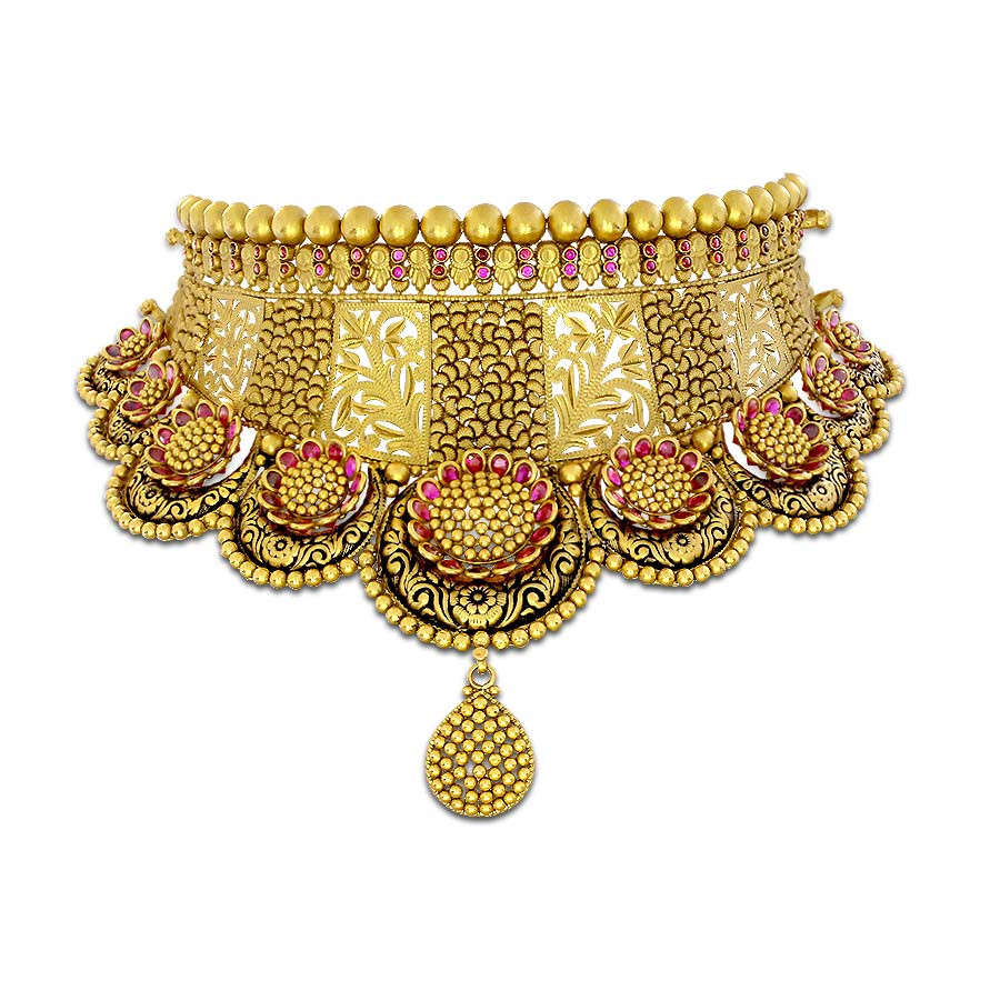 DEVIN AABI JEWELS 22CT BIS HALLMARK GOLD  NECKLACE CHOKER WOMAN