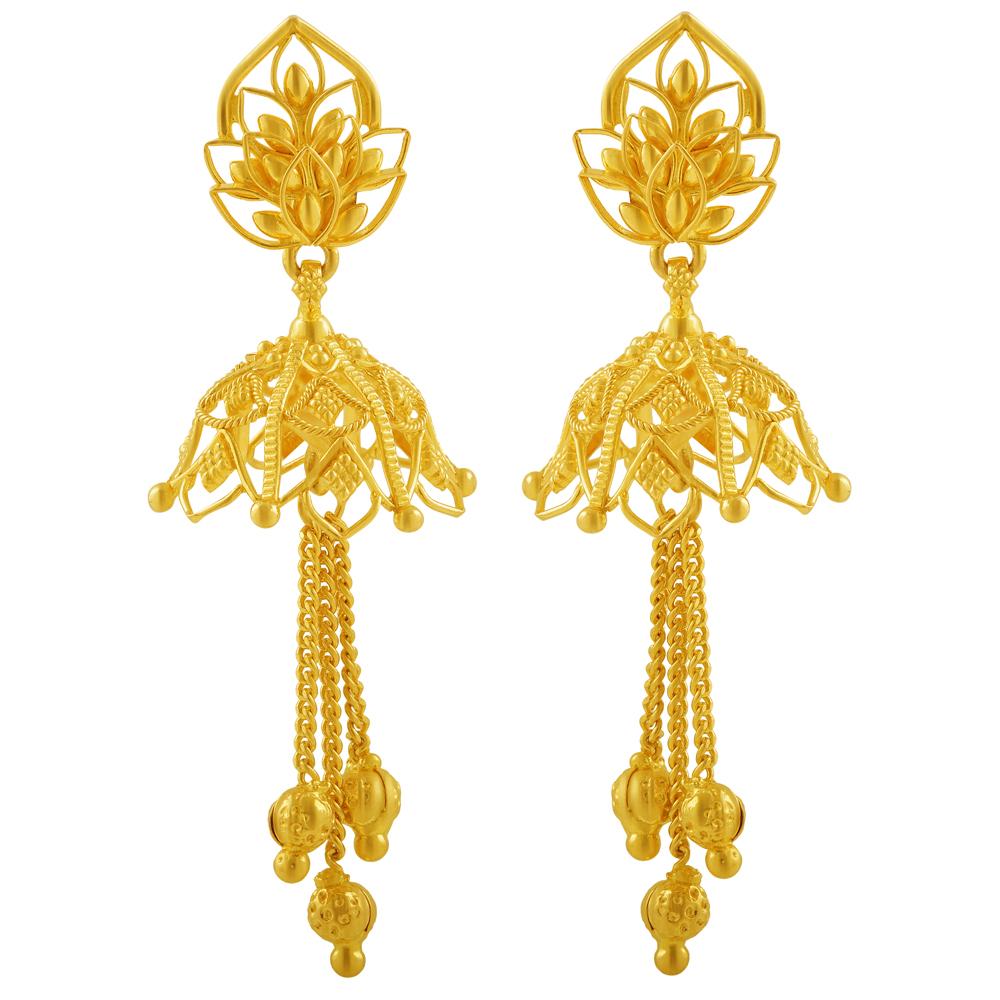 ZEEYA AABI JEWELS 22CT  BIS HALLMARK GOLD JEWELLRY  JHUMKI FOR  