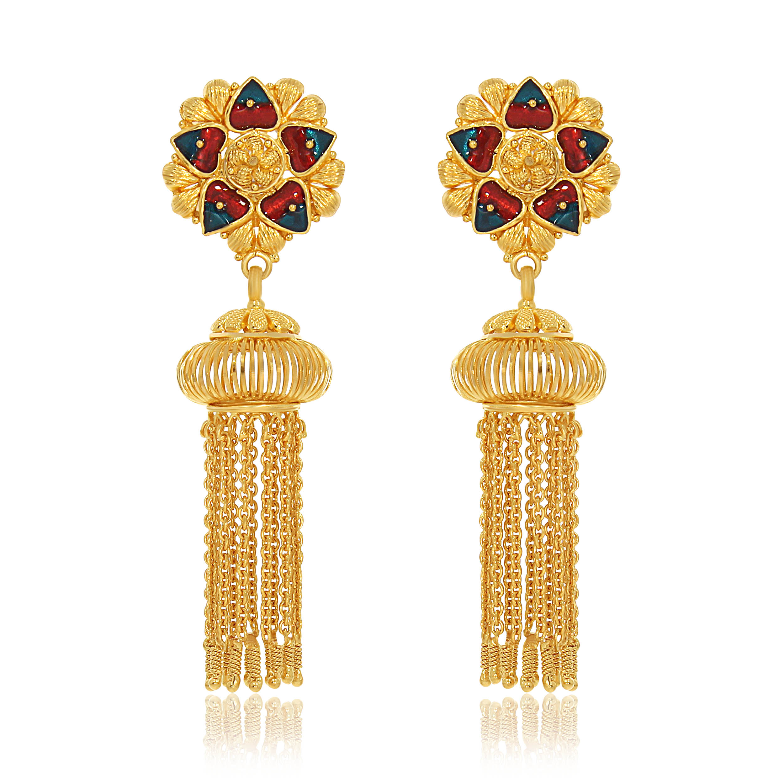 SEVI  AABI JEWELS 22CT  BIS HALLMARK GOLD EARRINGS FOR  WOMEN