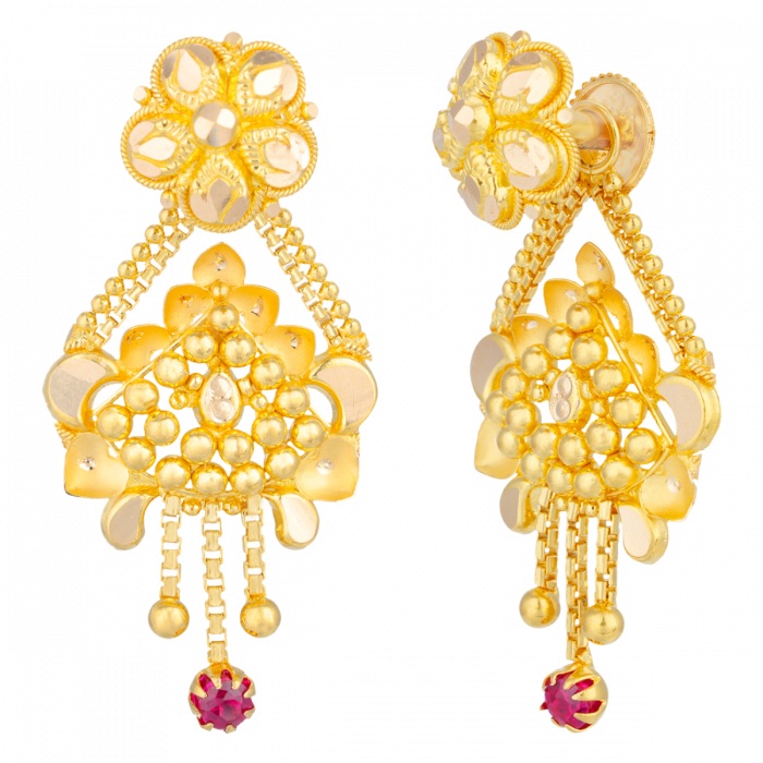 AALA  AABI JEWELS 22KT  BIS HALLMARK GOLD JEWELLRY EARRINGS FOR 