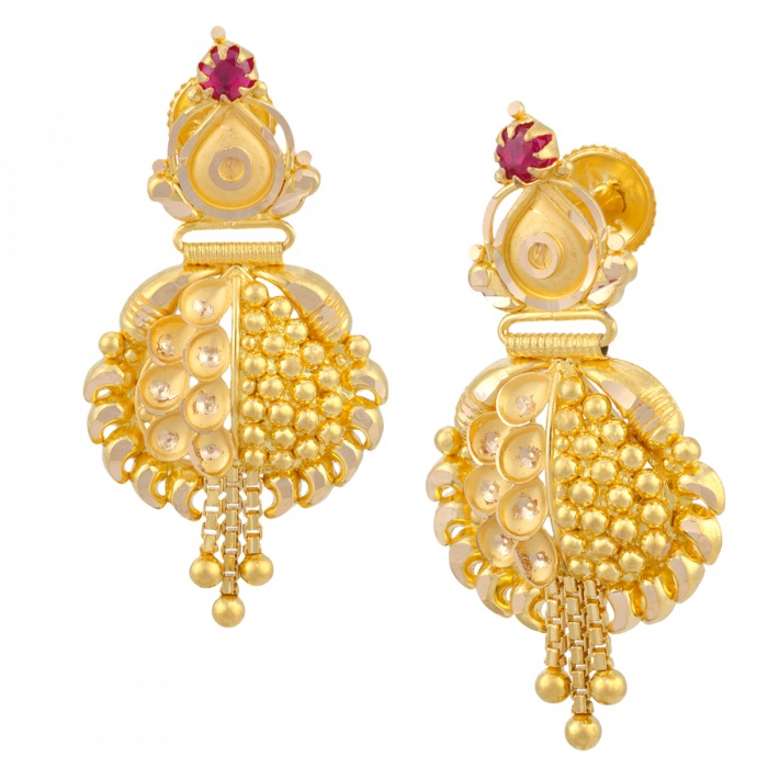 RITA AABI JEWELS 22CT  BIS HALLMARK GOLD EARRINGS FOR  WOMEN
