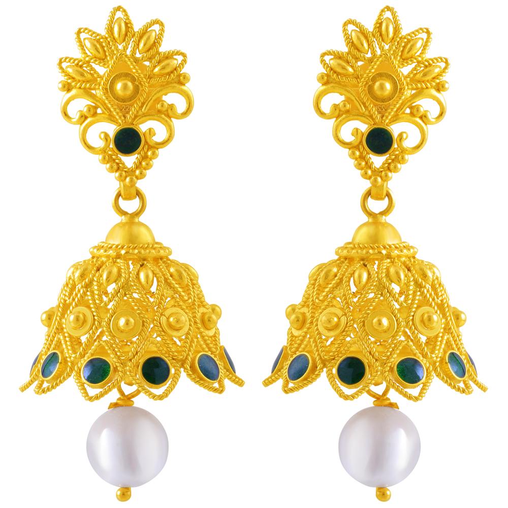 NIO AABI JEWELS 22CT  BIS HALLMARK GOLD JEWELLRY  JHUMKI FOR  WO
