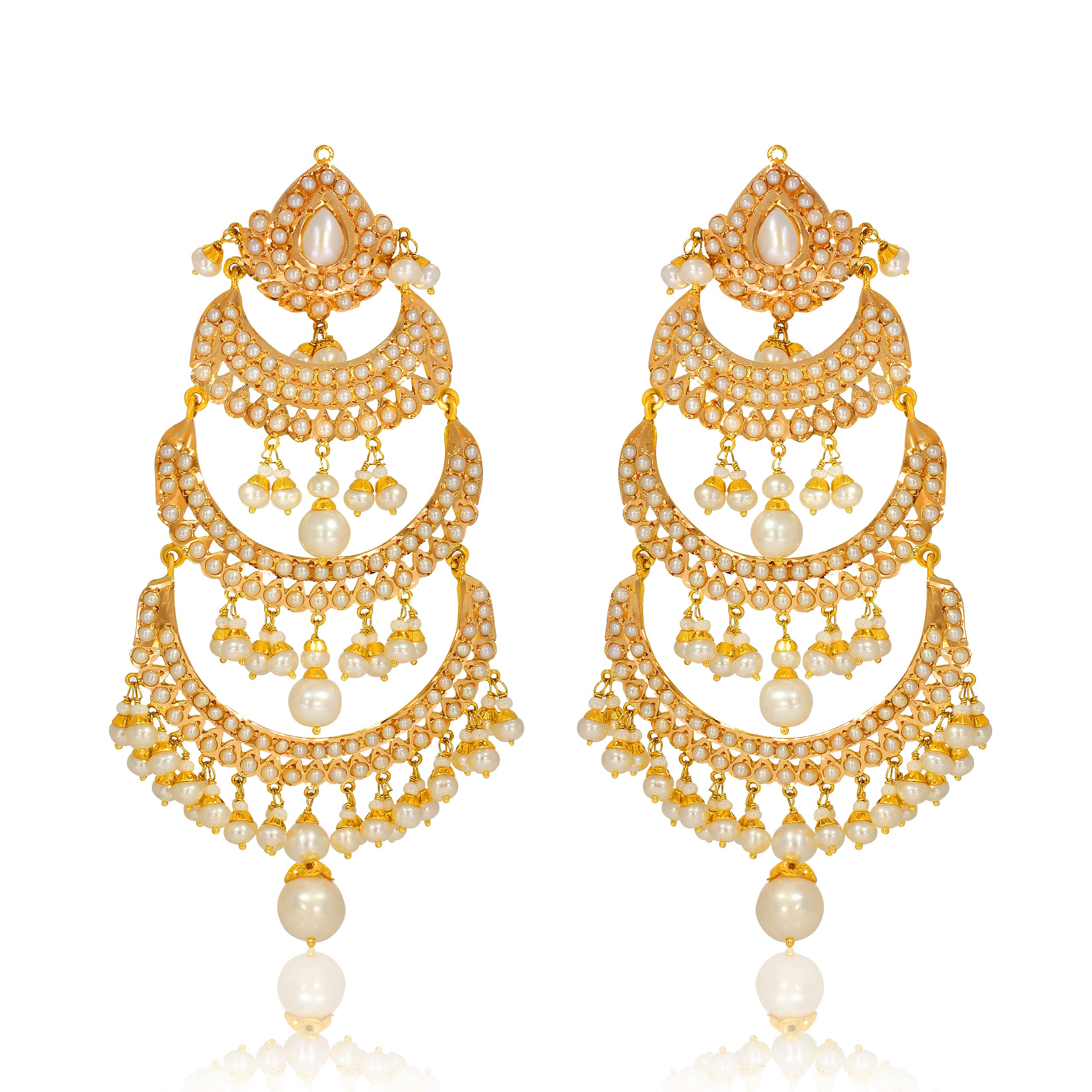 LOLA AABI JEWELS 22CT  BIS HALLMARK GOLD EARRINGS FOR  WOMEN