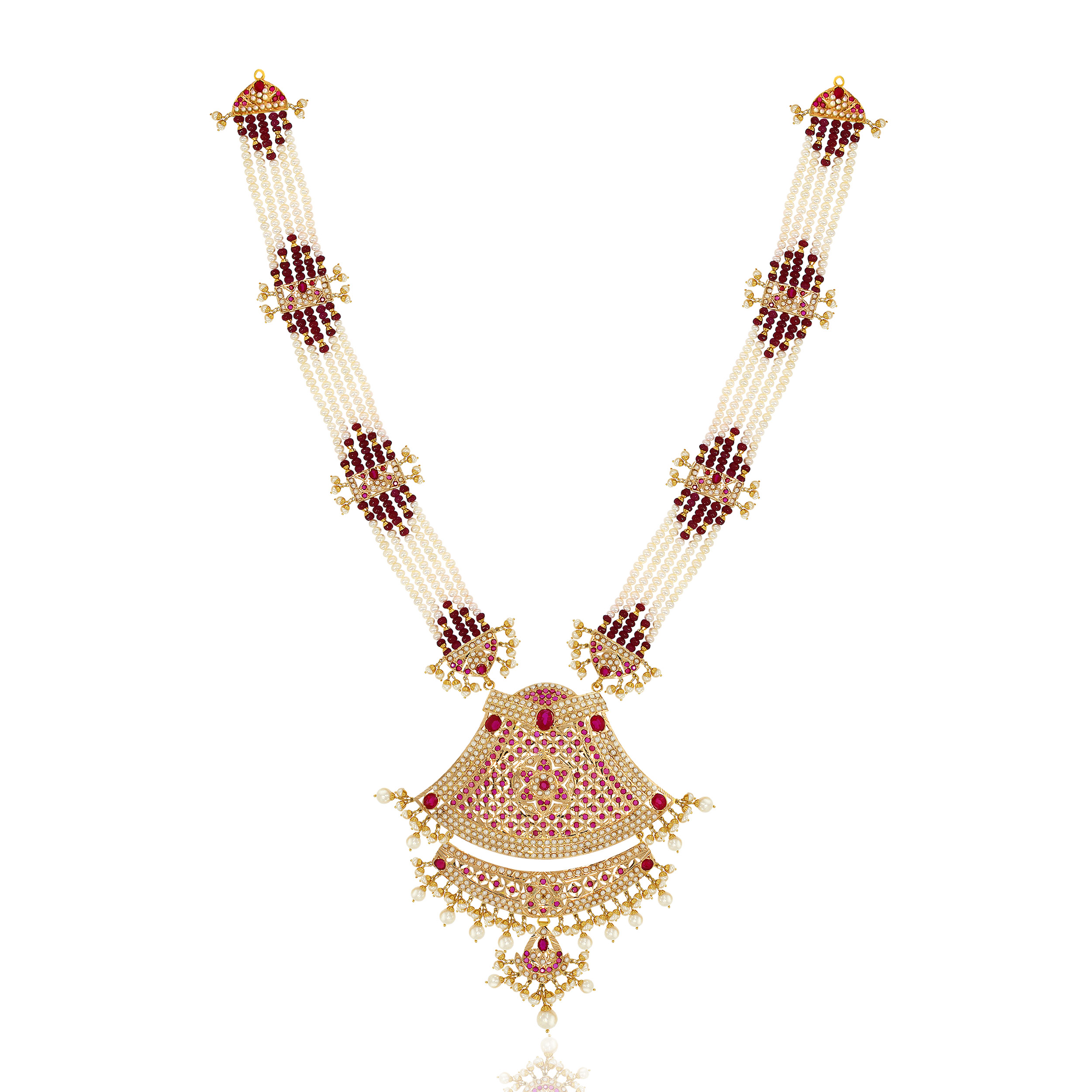 KINAR AABI JEWELS 22CT BIS HALLMARK GOLD GEMSTONE  NECKLACE FOR 