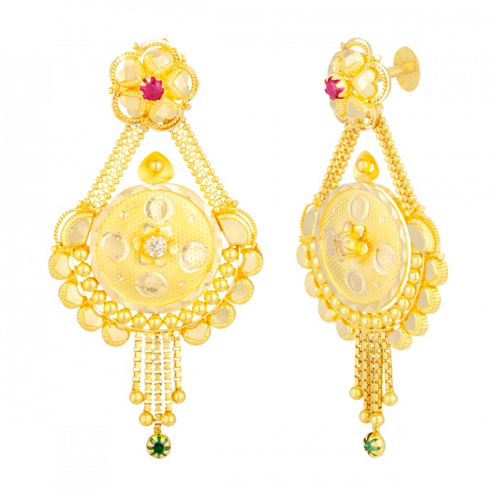 UVI AABI JEWELS 22KT  BIS HALLMARK GOLD JEWELLRY EARRINGS FOR  W