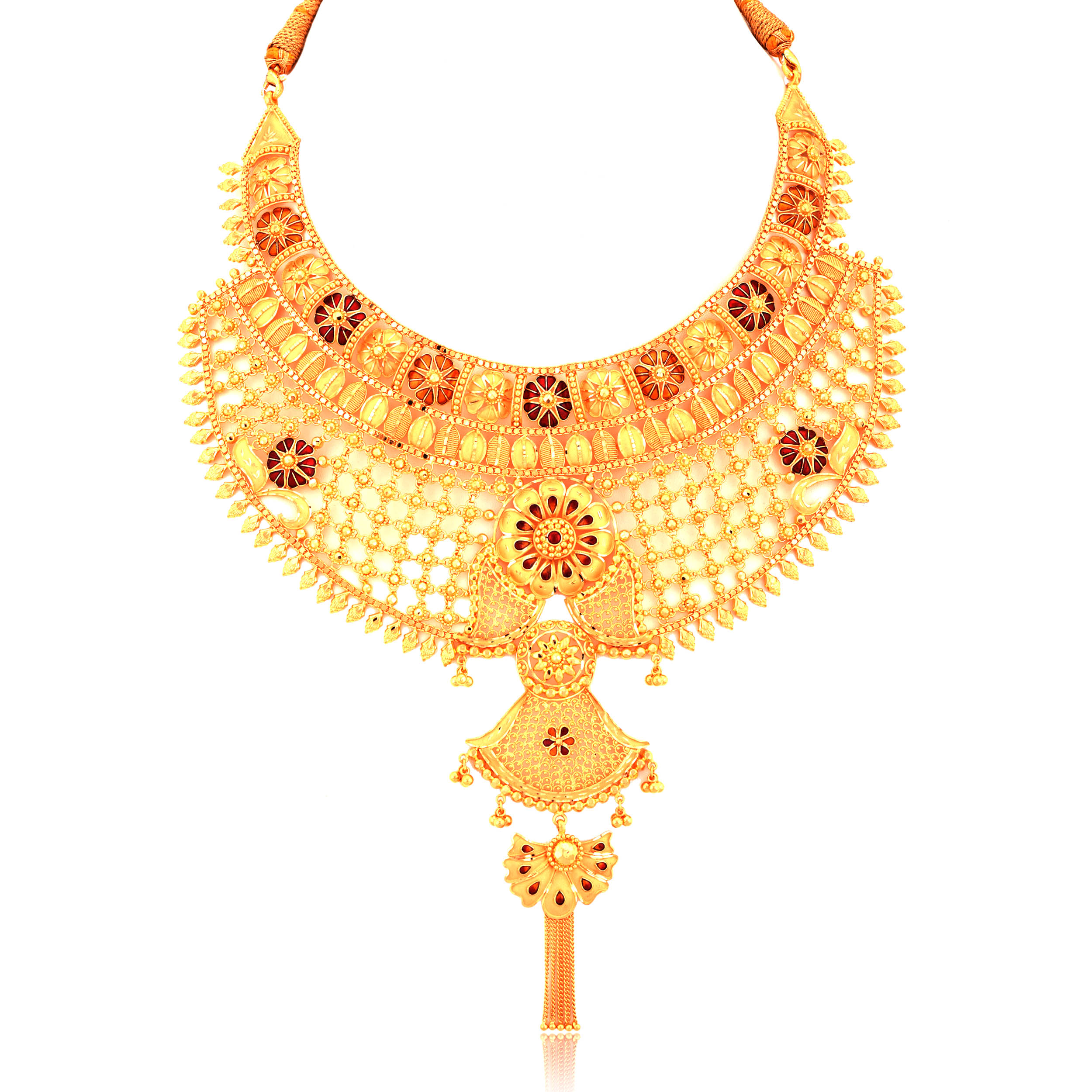 VIRA  AABI JEWELS 22 CARAT BIS HALLMARK GOLD CHOKER NECKLACE FOR