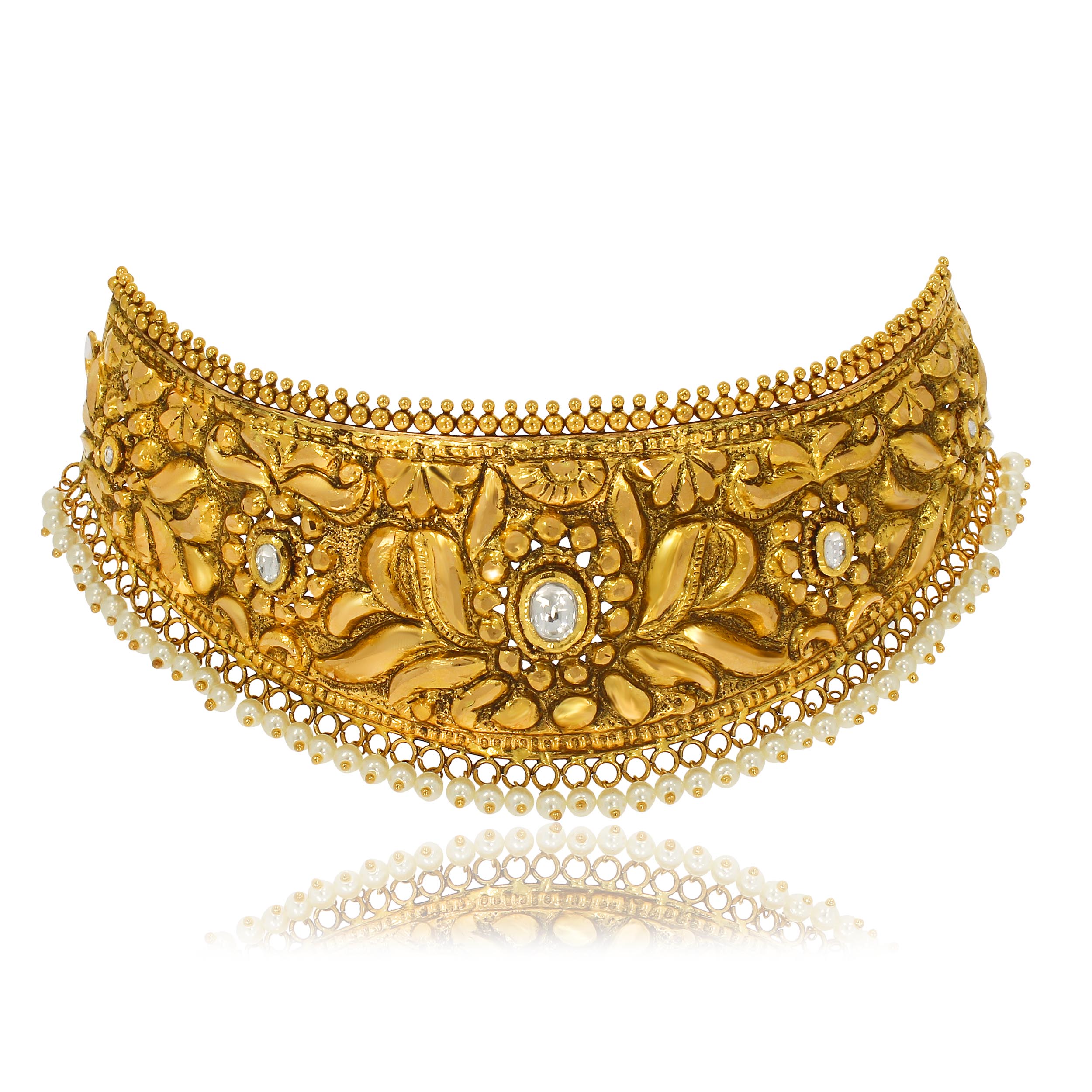 JORA AABI JEWELS 22CT BIS HALLMARK GOLD GEMSTONE  NECKLACE FOR W