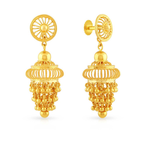 AARA AABI JEWELS 22CT BIS HALLMARK GOLD JHUMKA