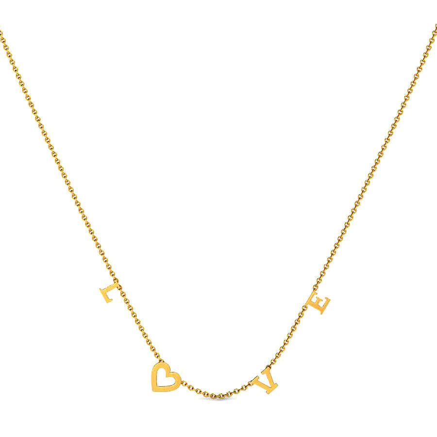 ZIV  AABI JEWELS 22CT  BIS HALLMARK GOLD NECK LOVE  CHAIN FOR  W