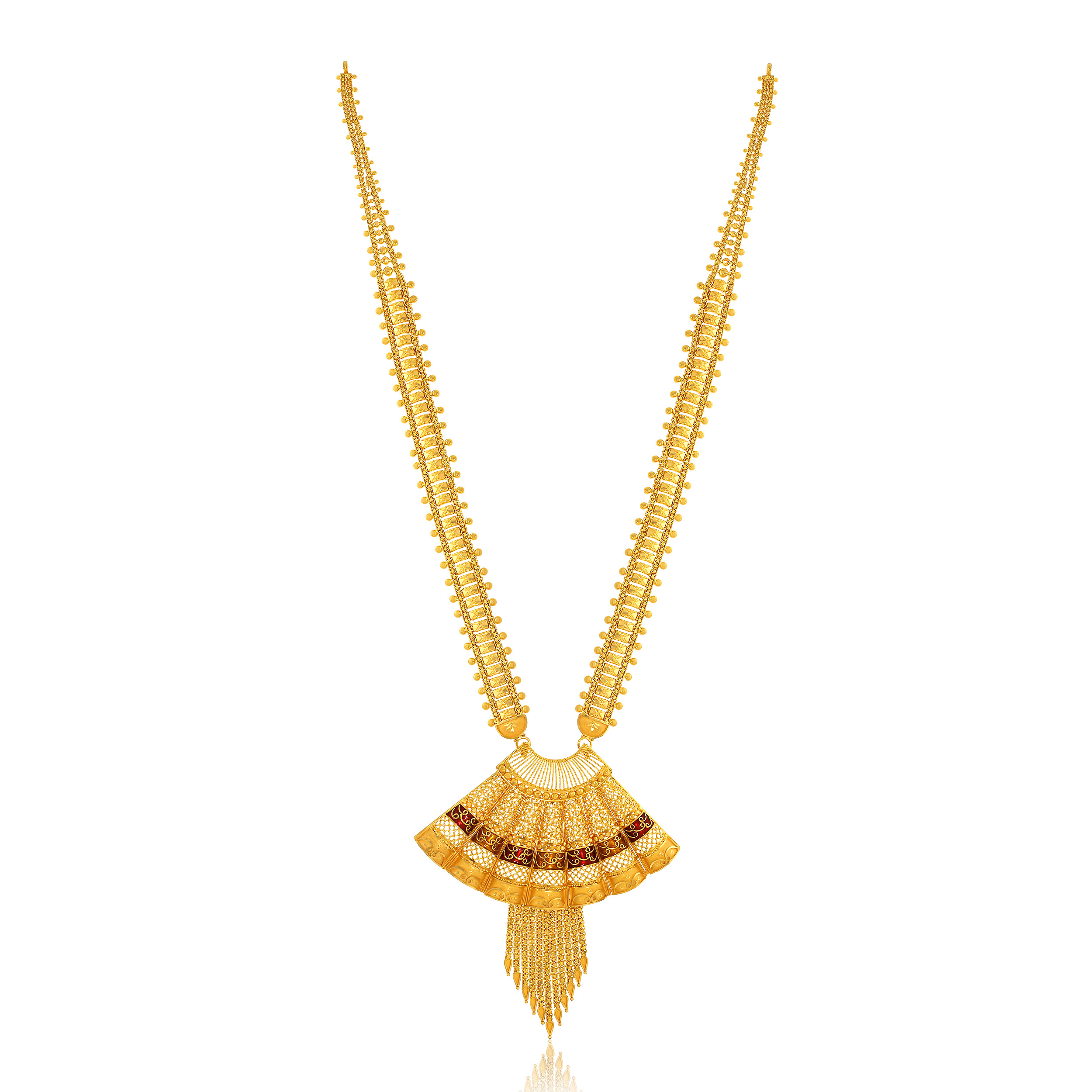 JUHI  AABI JEWELS 22CT BIS HALLMARK GOLD  LONG NECKLACE FOR WOMA