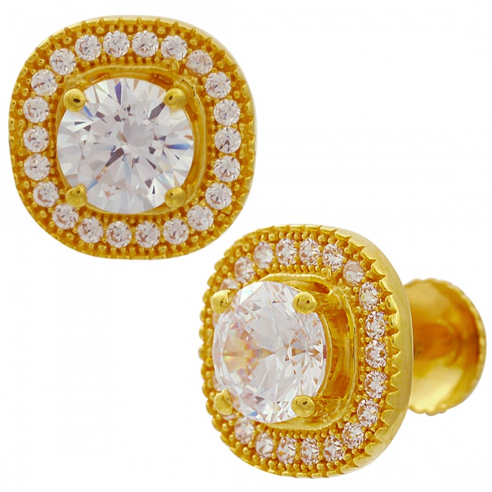 LILY AABI JEWELS 22KT  BIS HALLMARK GOLD JEWELRY GEMSTONE HOOPS 